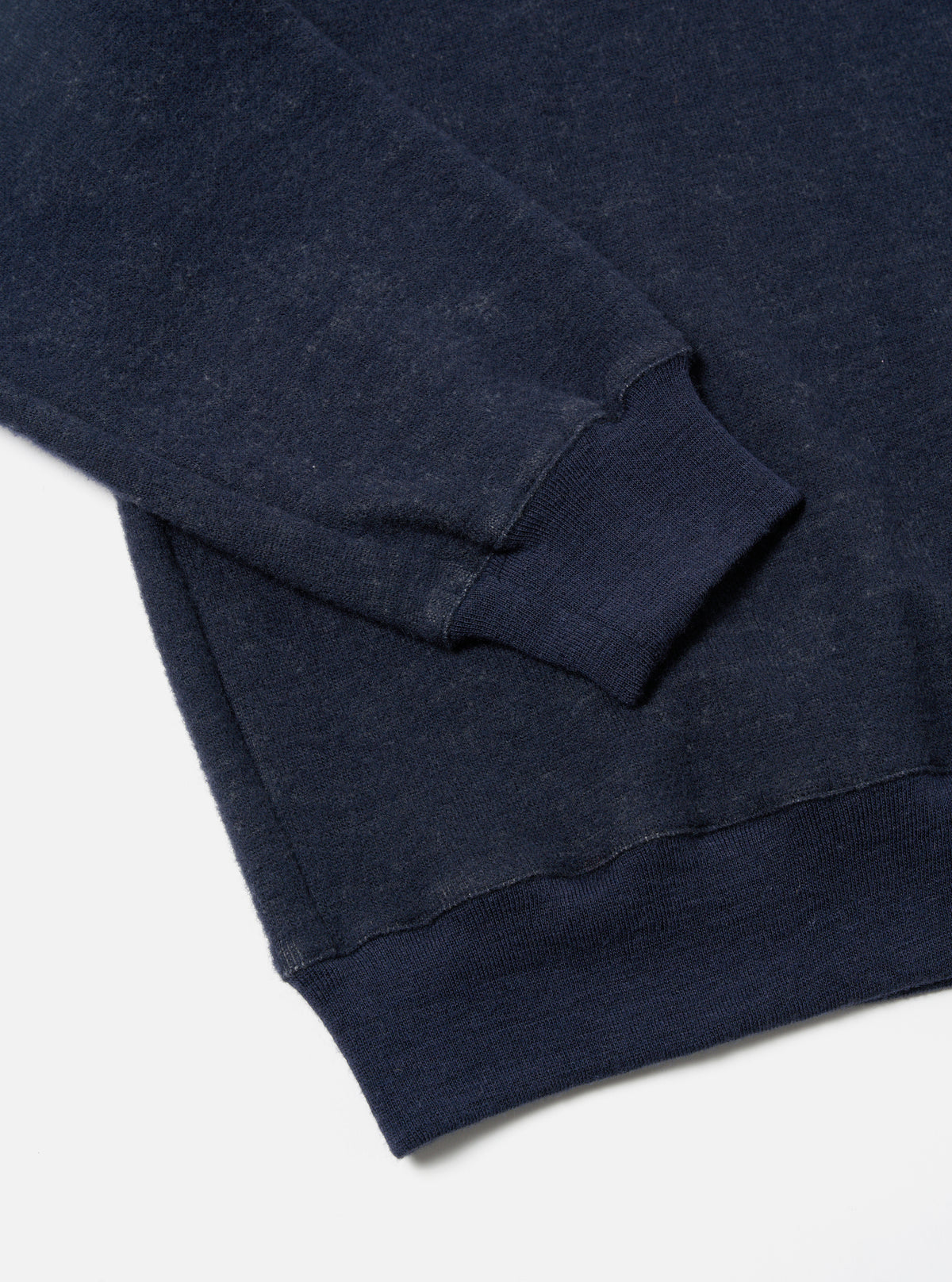 Universal Works Loose Sweatshirt in Navy Soft Wool Cotton Knit