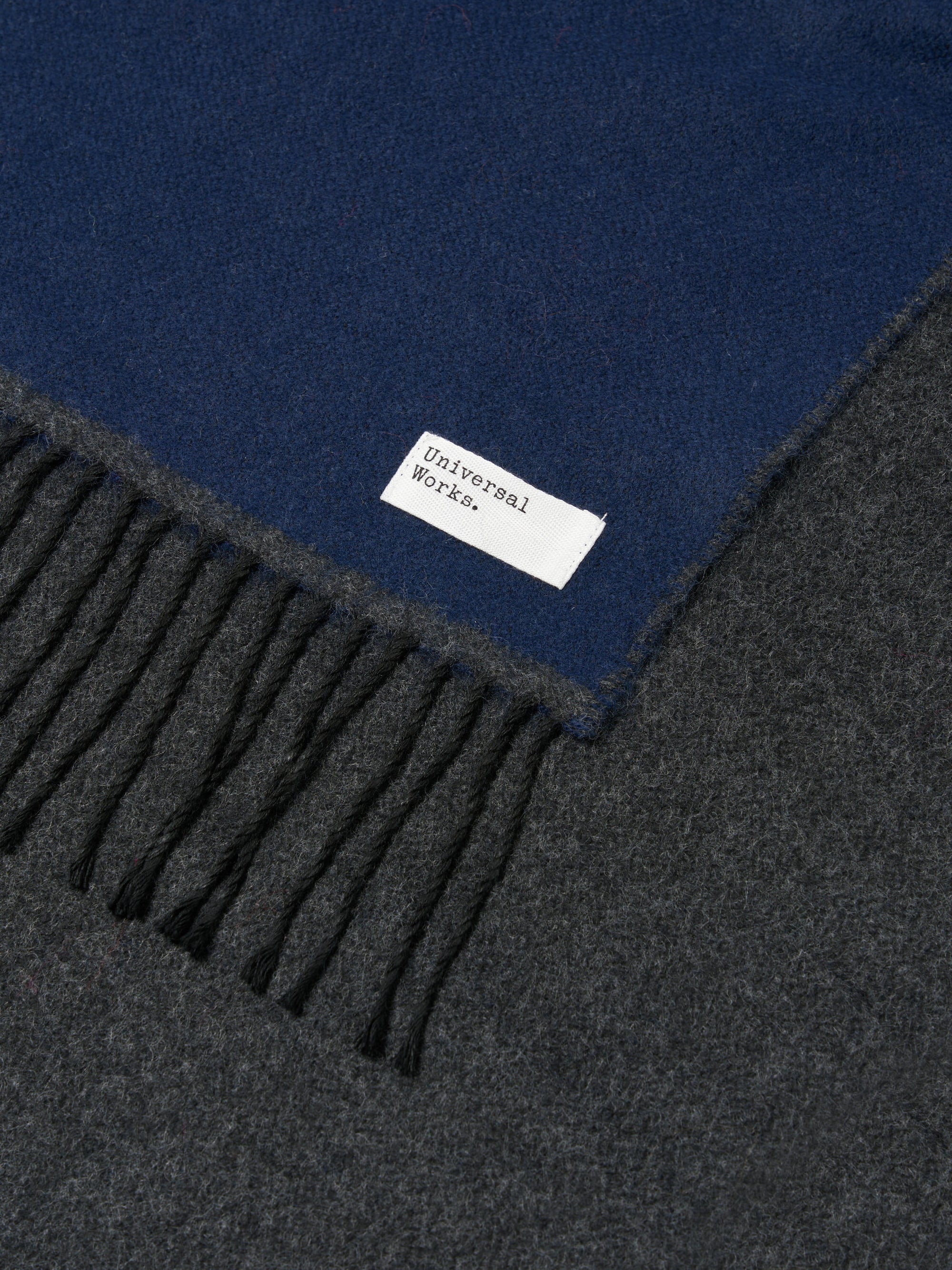 Universal Works Scarf in Navy/Charcoal Double Sided