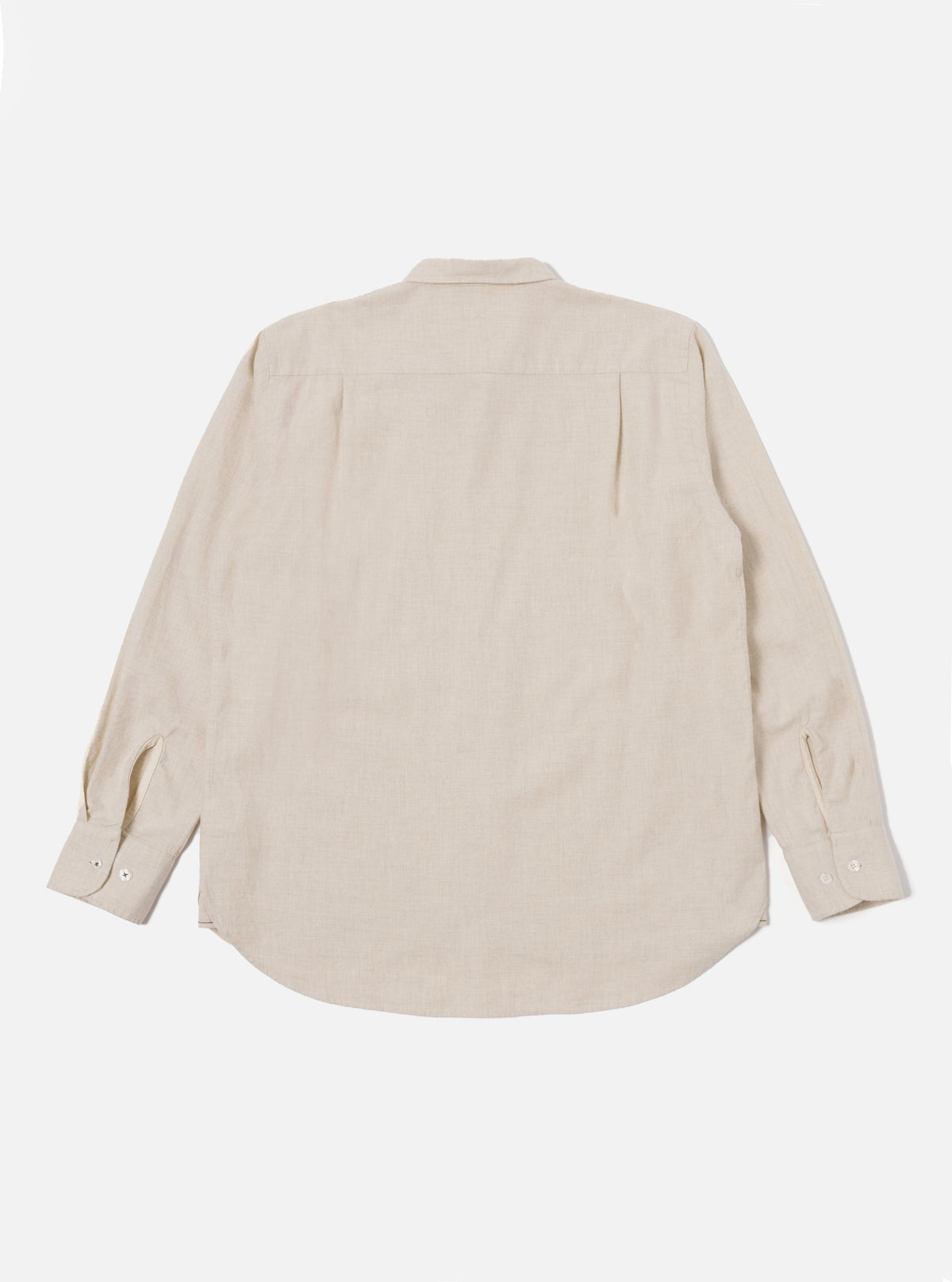 Universal Works Square Pocket Shirt in Sand Brushed Flannel