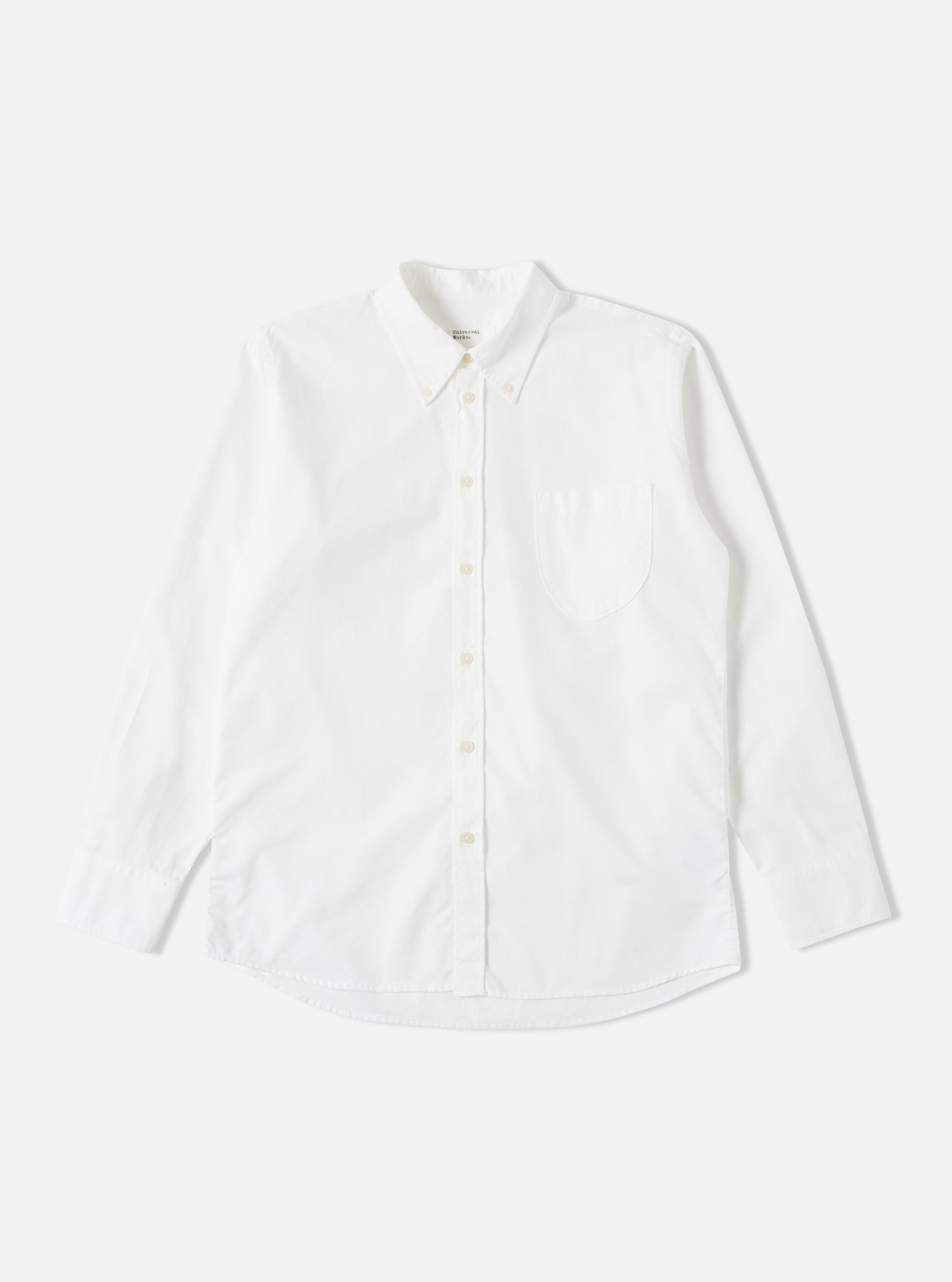 Universal Works Daybrook Shirt in White Organic Oxford