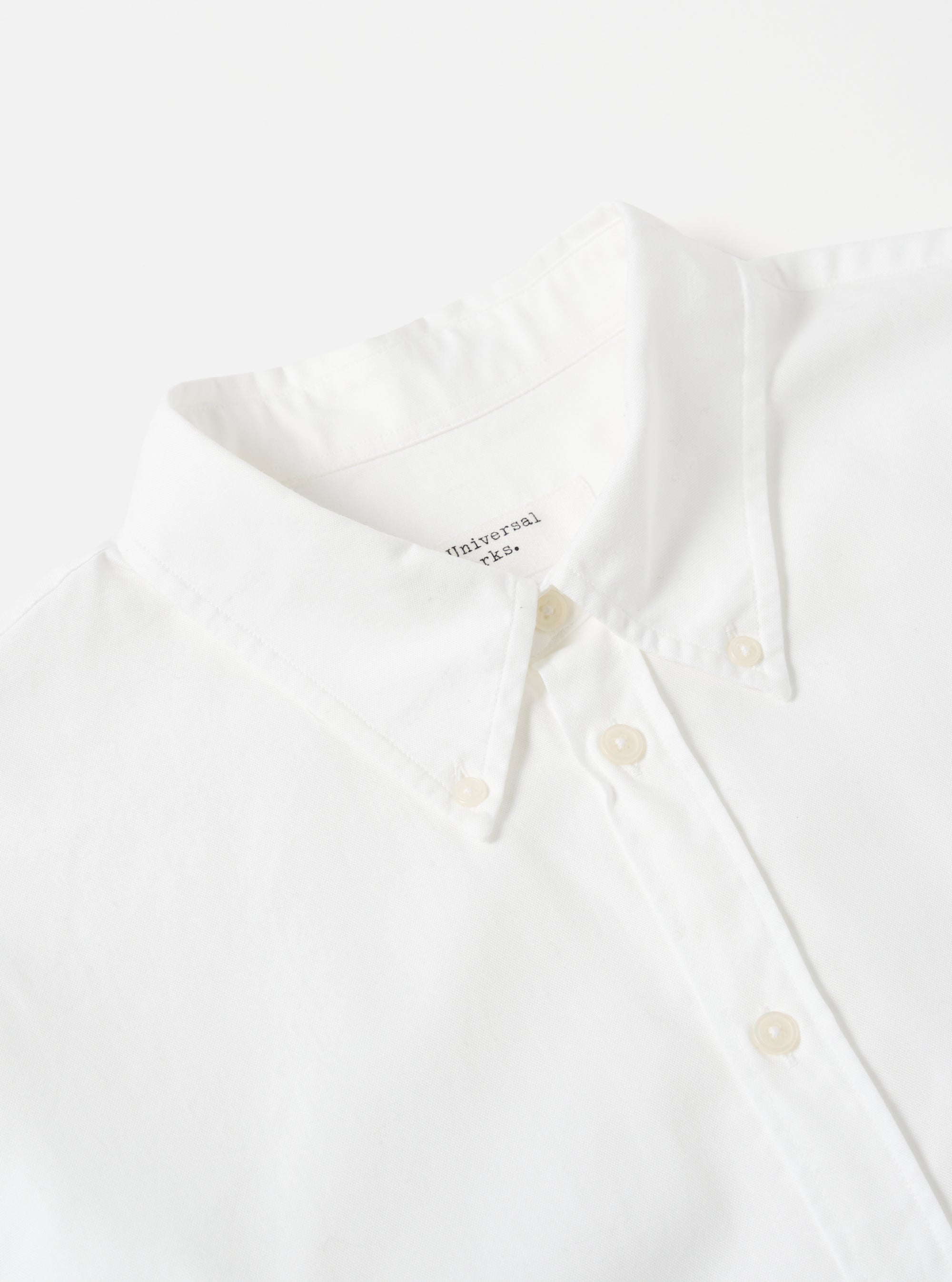 Universal Works Daybrook Shirt in White Organic Oxford