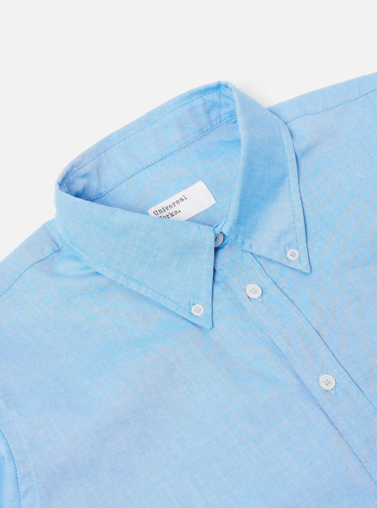 Universal Works Daybrook Shirt in Blue Organic Oxford