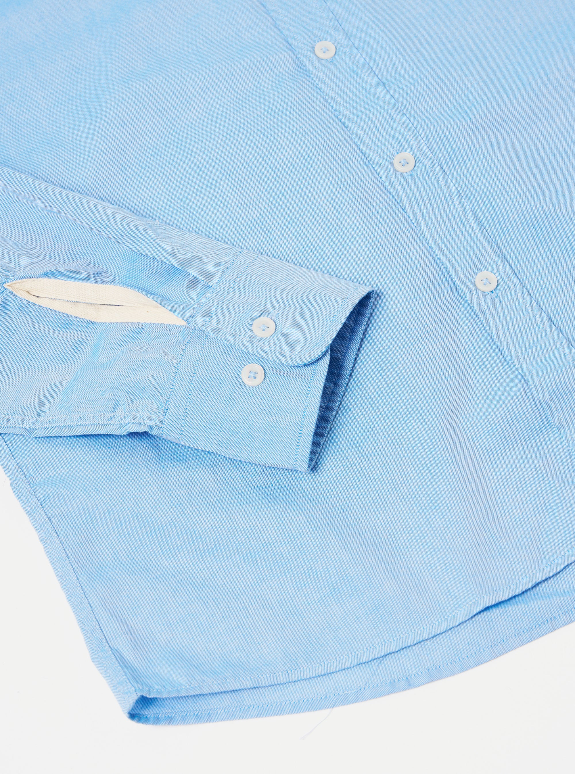 Universal Works Daybrook Shirt in Blue Organic Oxford