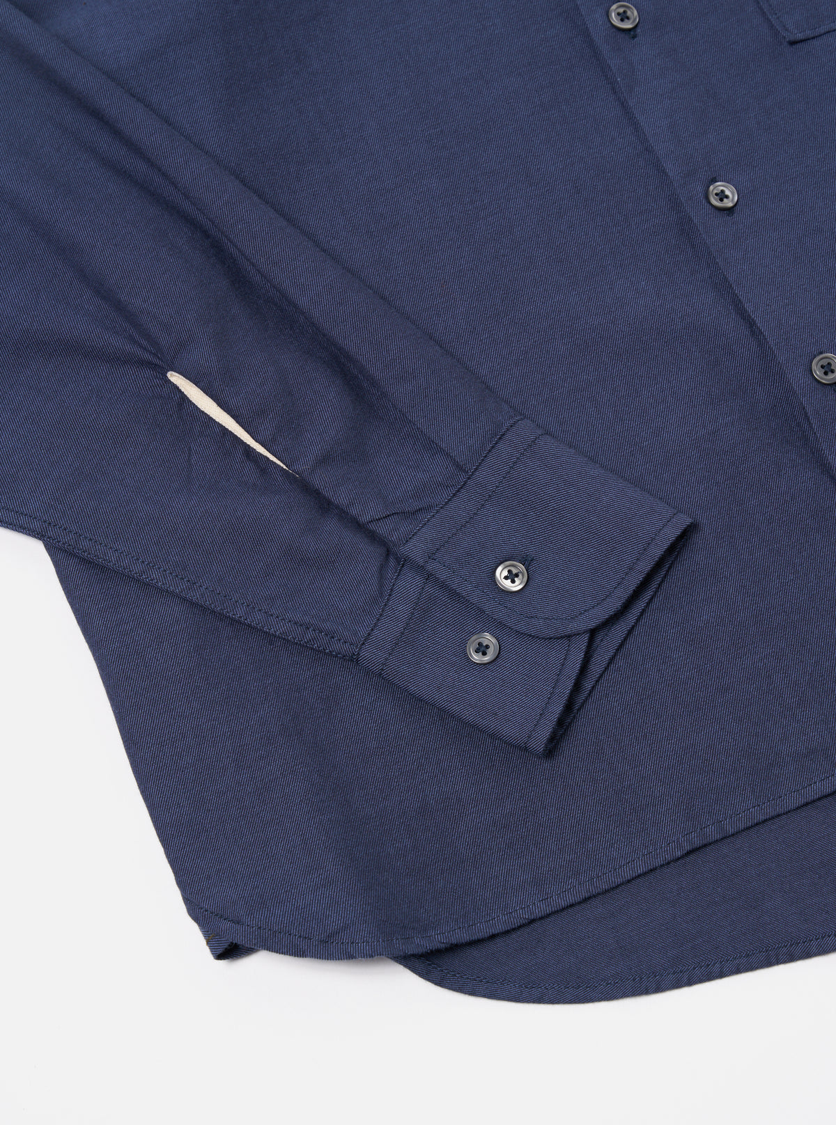 Universal Works Square Pocket Shirt in Navy SG Brushed Twill