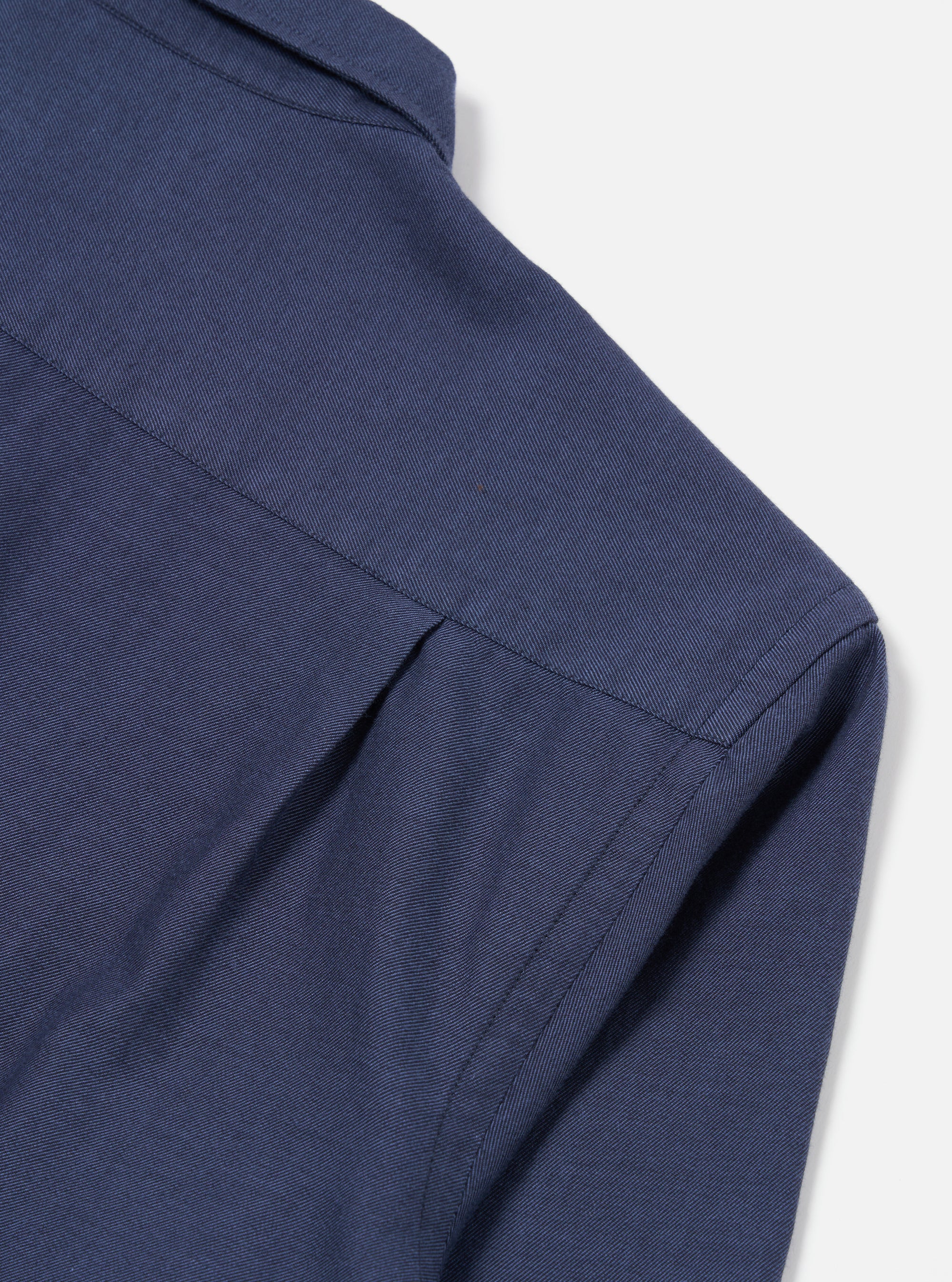 Universal Works Square Pocket Shirt in Navy SG Brushed Twill