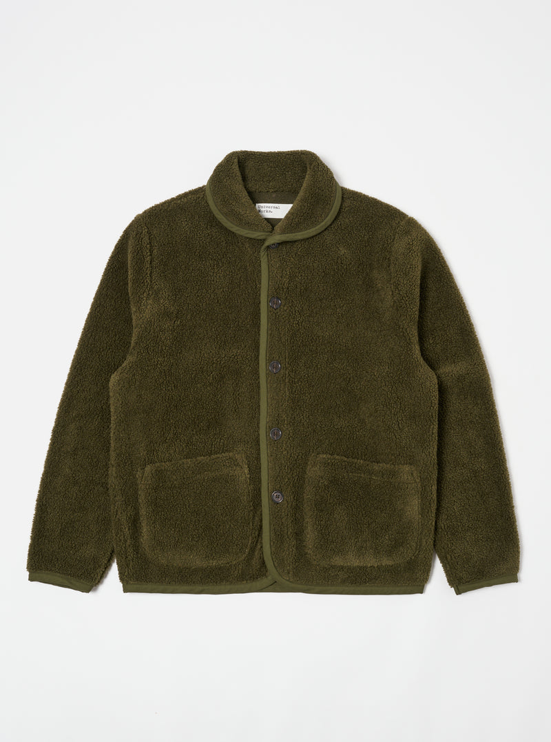 Universal Works Lancaster Jacket in Olive Mountain Fleece