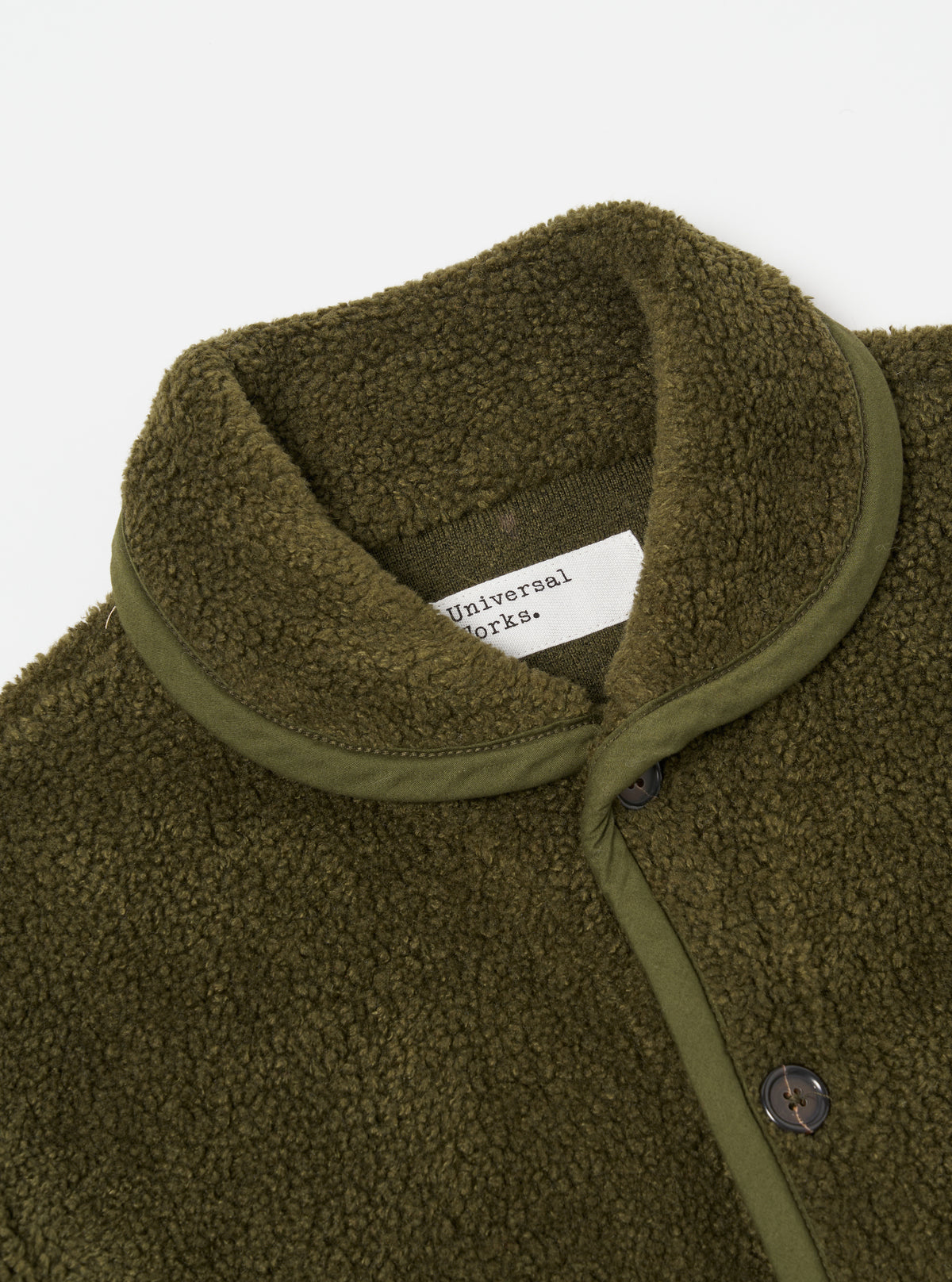 Universal Works Lancaster Jacket in Olive Mountain Fleece