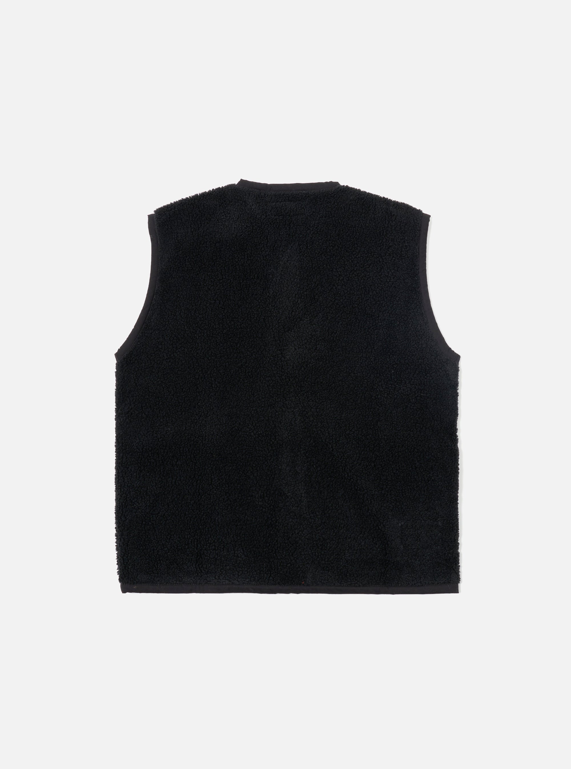 Universal Works Lancaster Gilet in Black Mountain Fleece