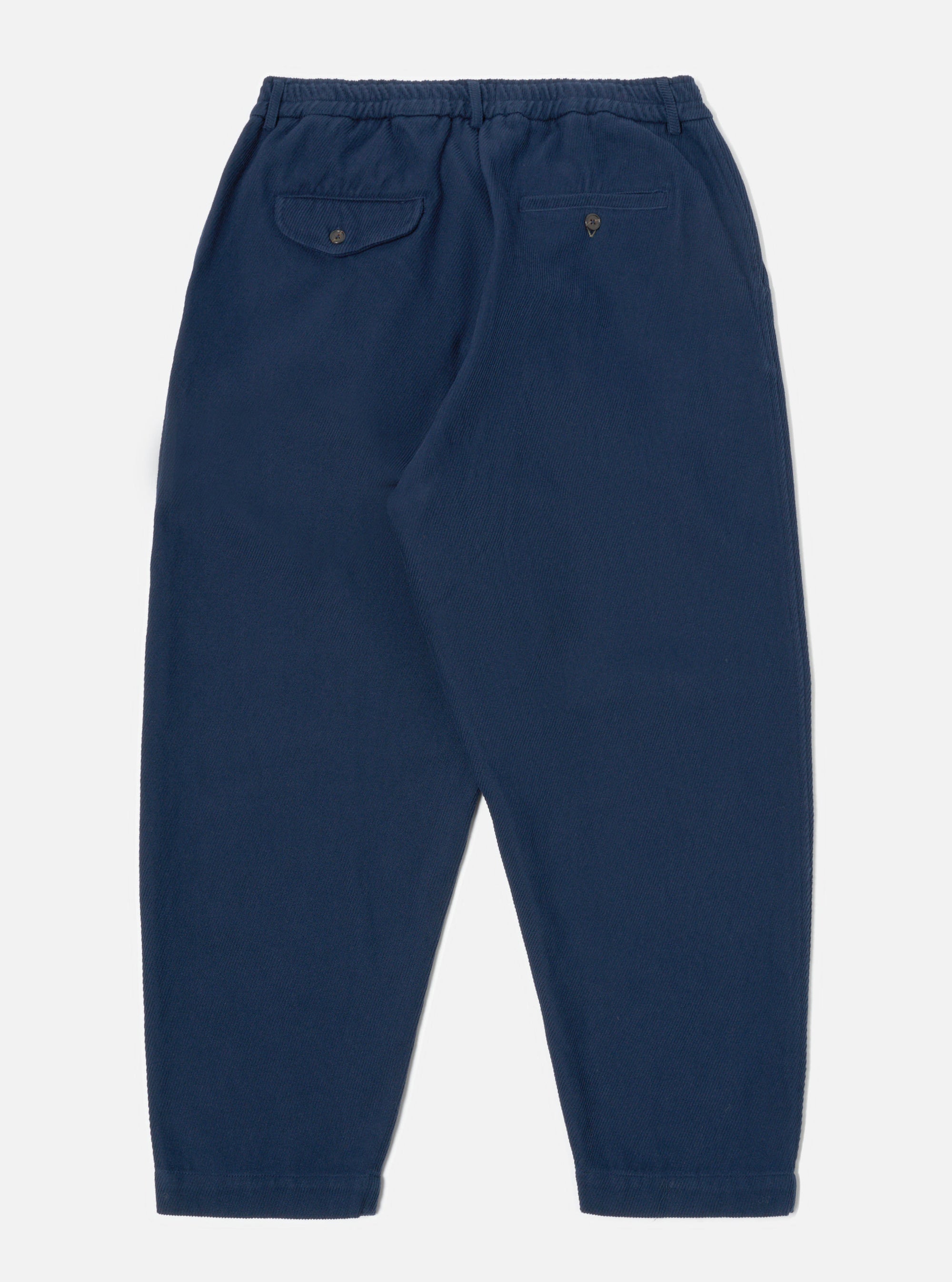 Universal Works Pleated Track Pant in Navy Super Twill