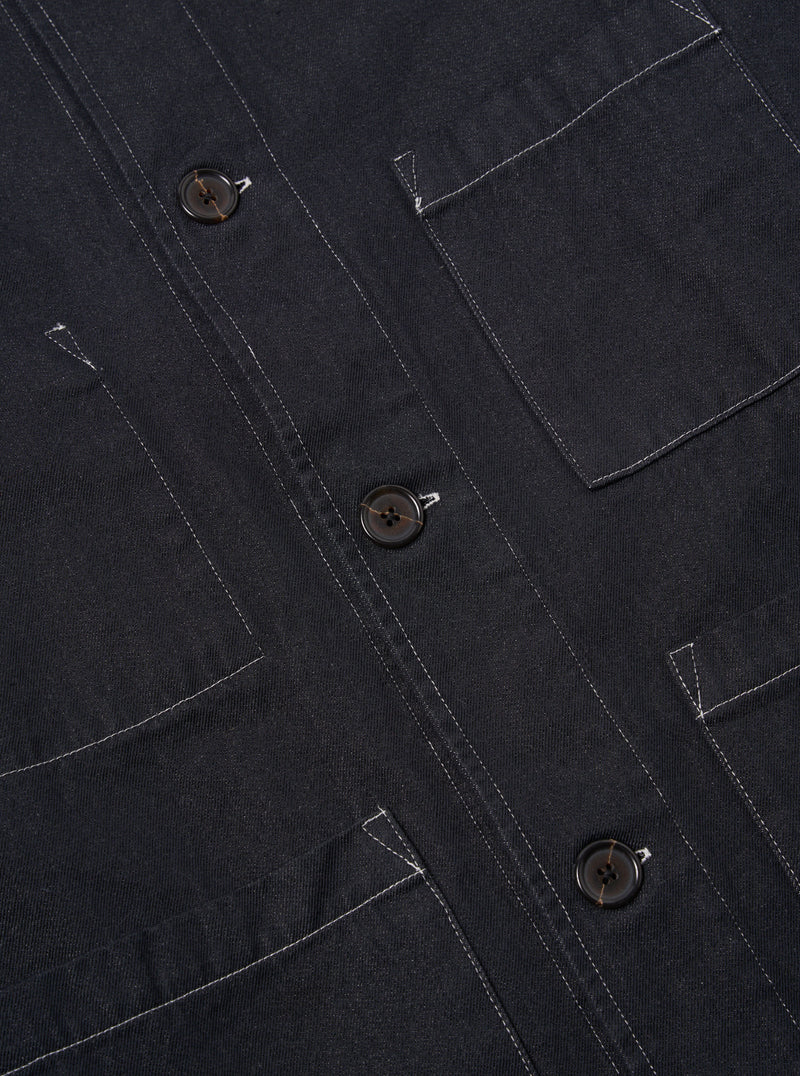 Universal Works Coverall Jacket in Black Cali Denim