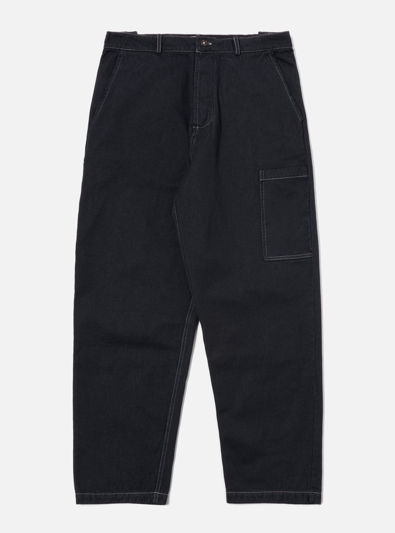 Universal Works Coverall Pant in Black Cali Denim