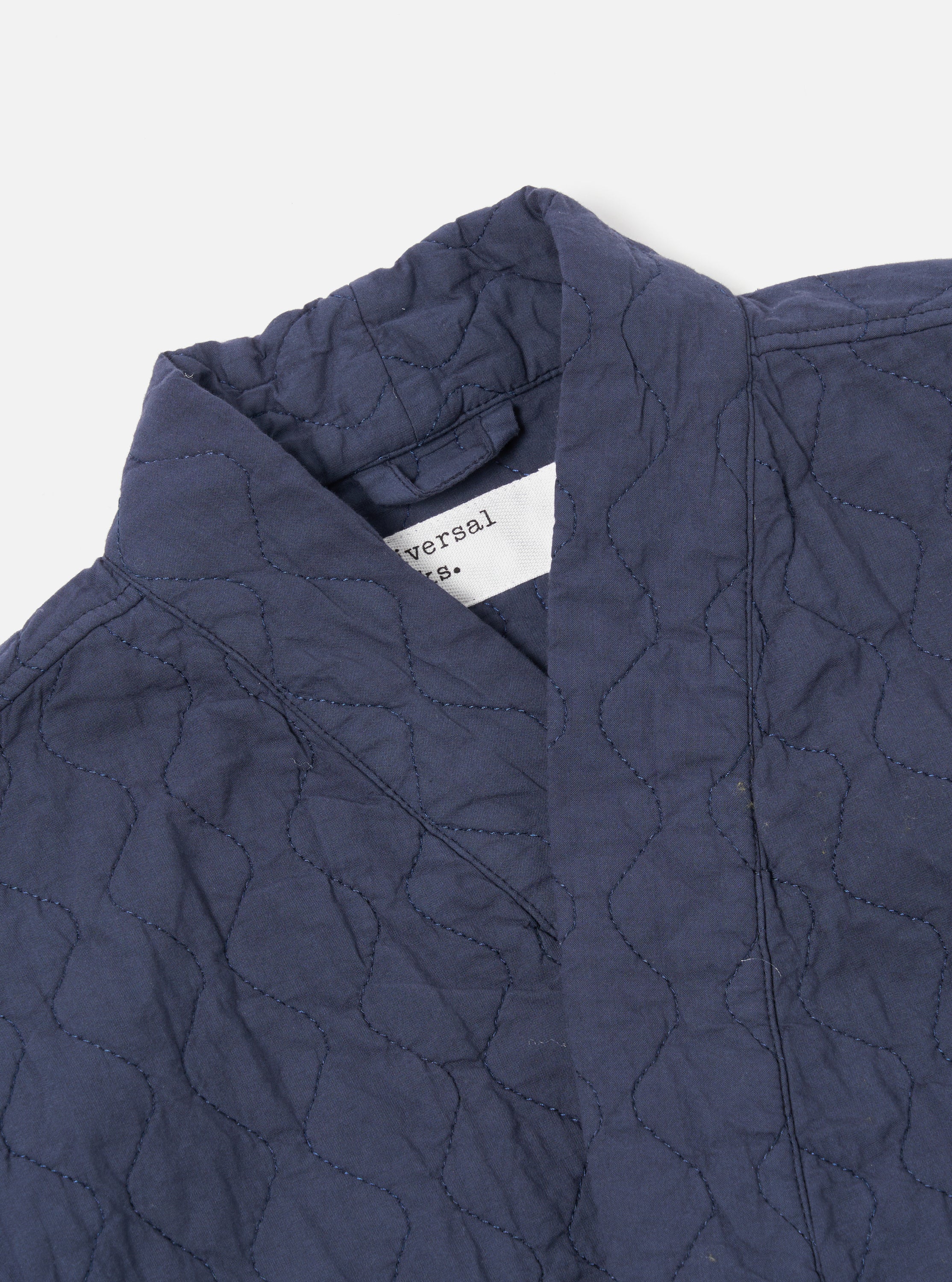 Universal Works Kyoto Work Jacket in Dark Navy Quilt Cotton