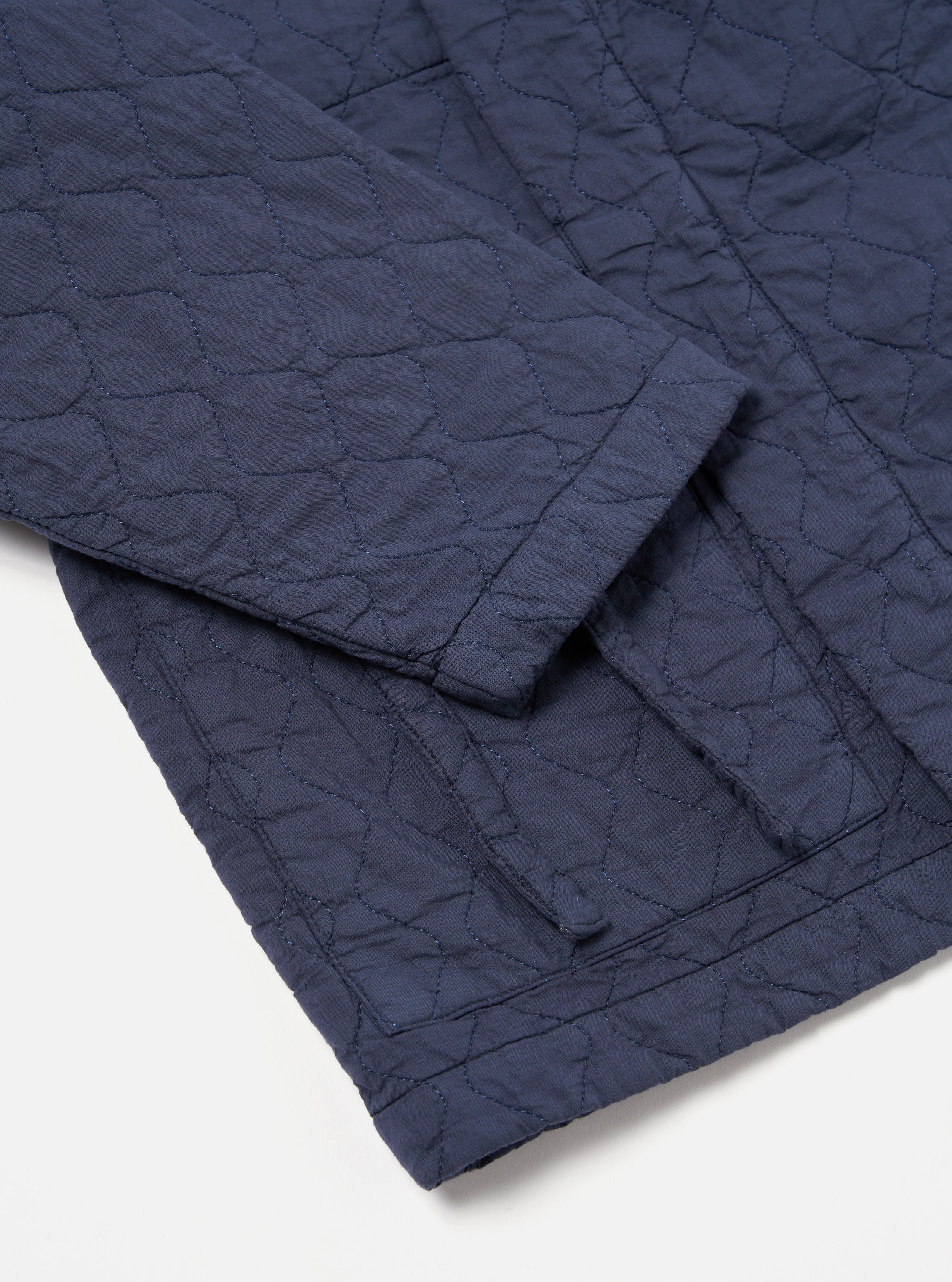 Universal Works Kyoto Work Jacket in Dark Navy Quilt Cotton