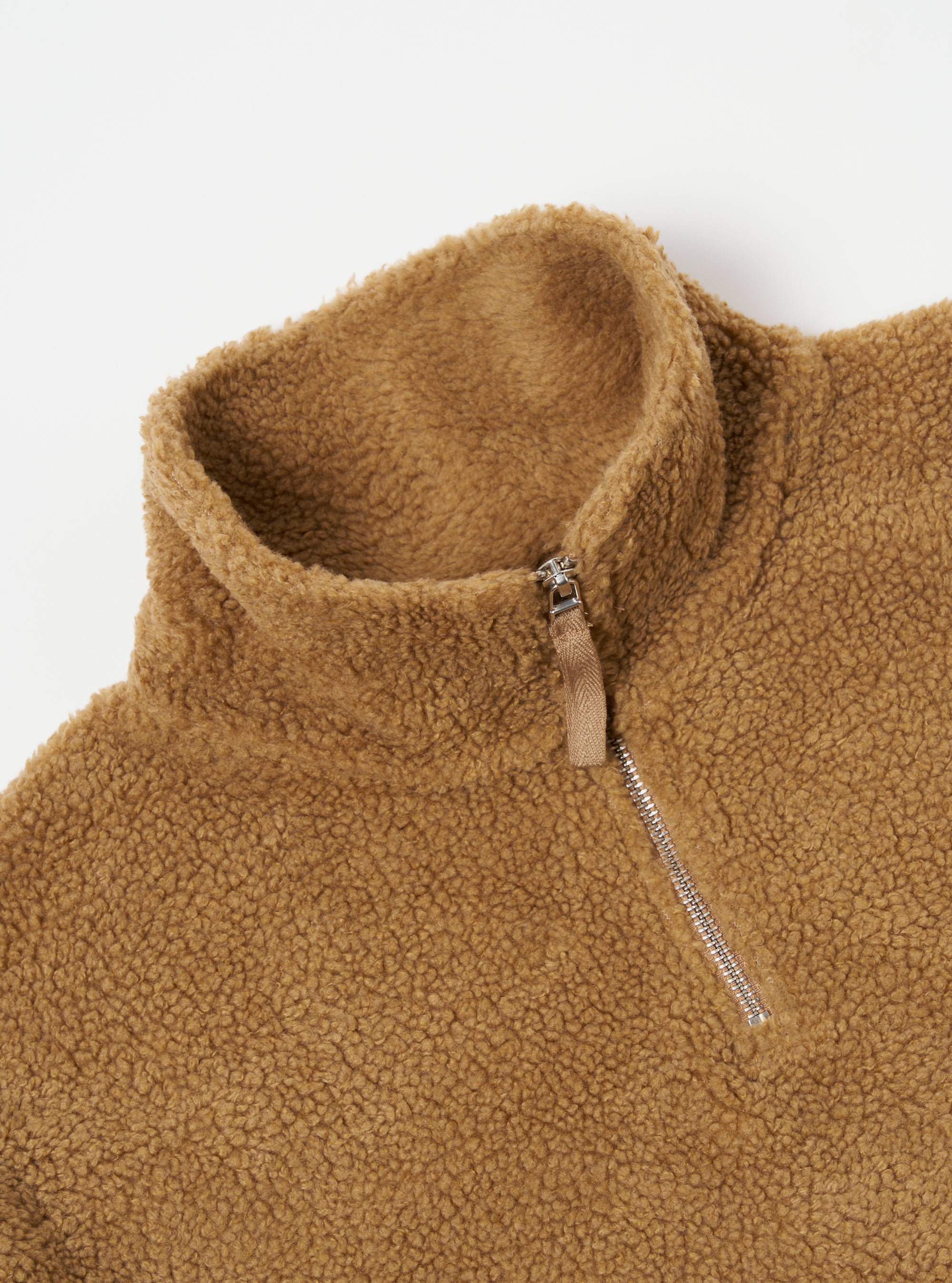 Universal Works Ramsay Quarter Zip in Sand Mountain Fleece