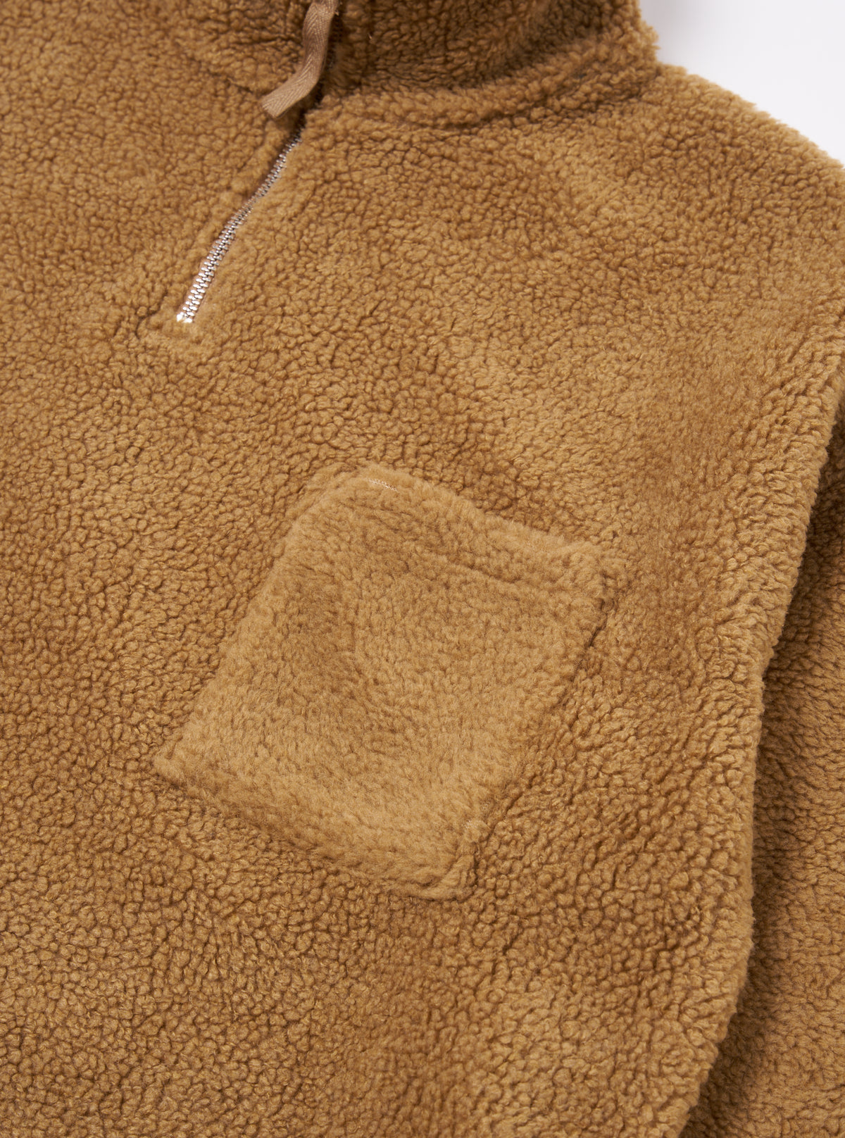 Universal Works Ramsay Quarter Zip in Sand Mountain Fleece