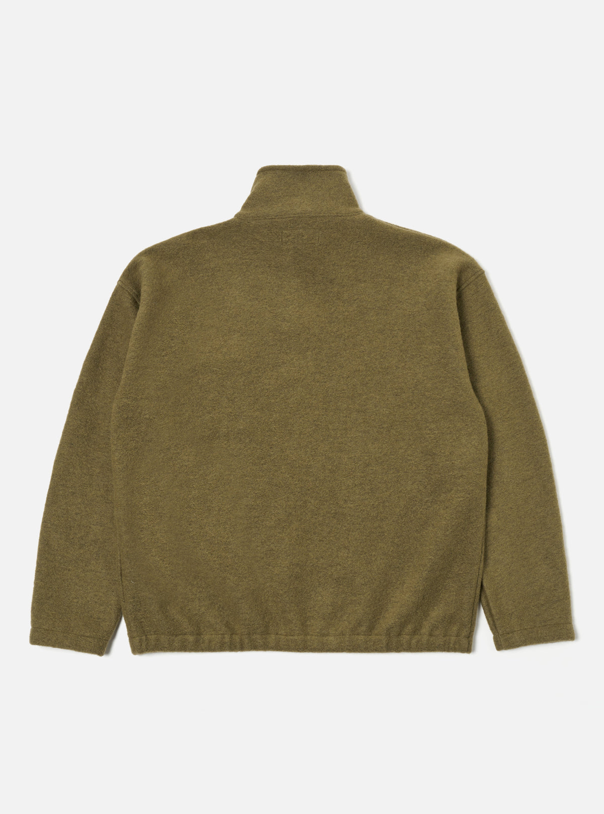 Universal Works Ramsay Quarter Zip in Lovat Wool Fleece