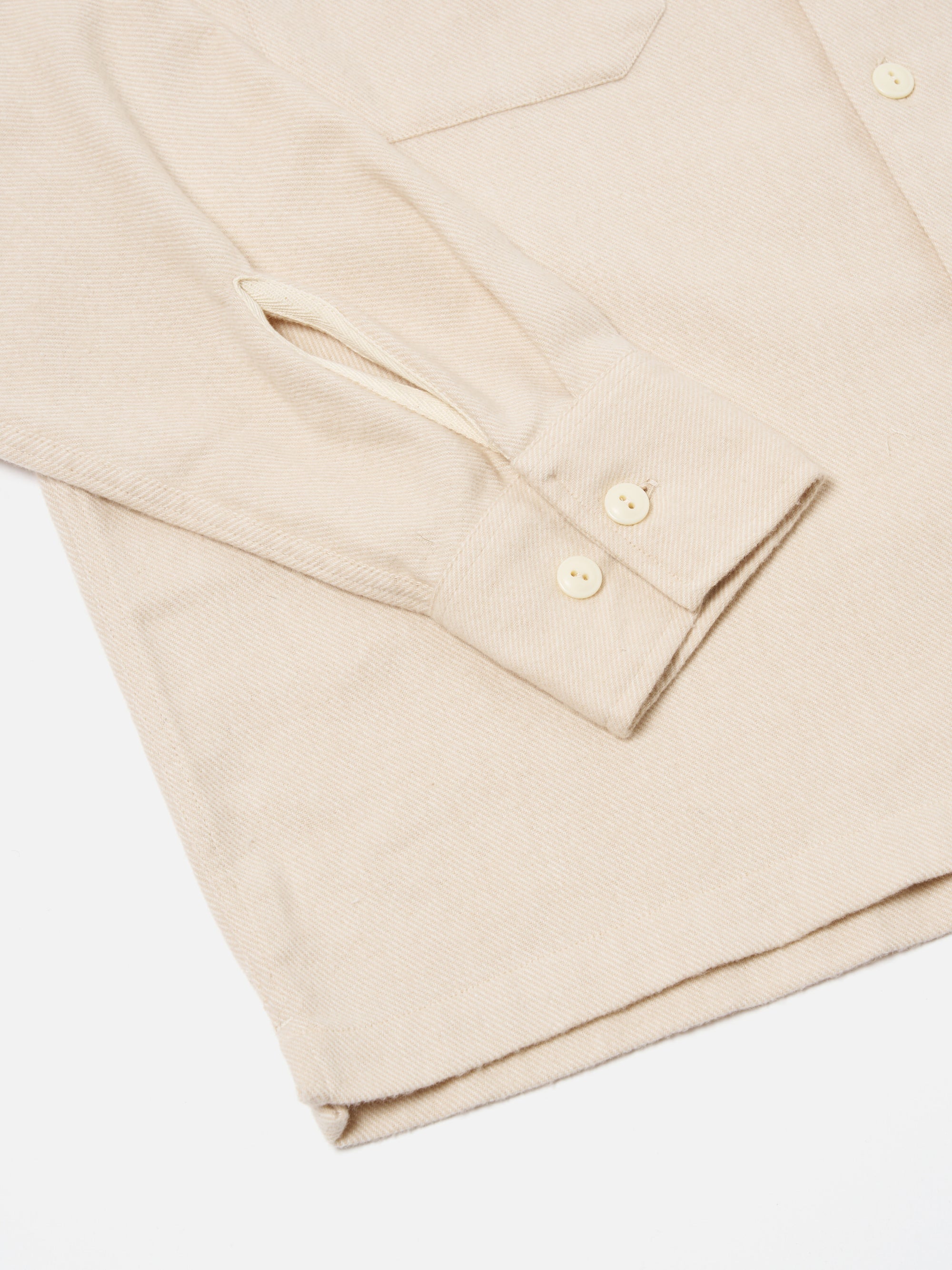 Universal Works L/S Utility Shirt in Ecru Alaska Cotton