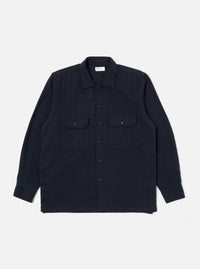 Universal Works L/S Utility Shirt in Navy Alaska Cotton