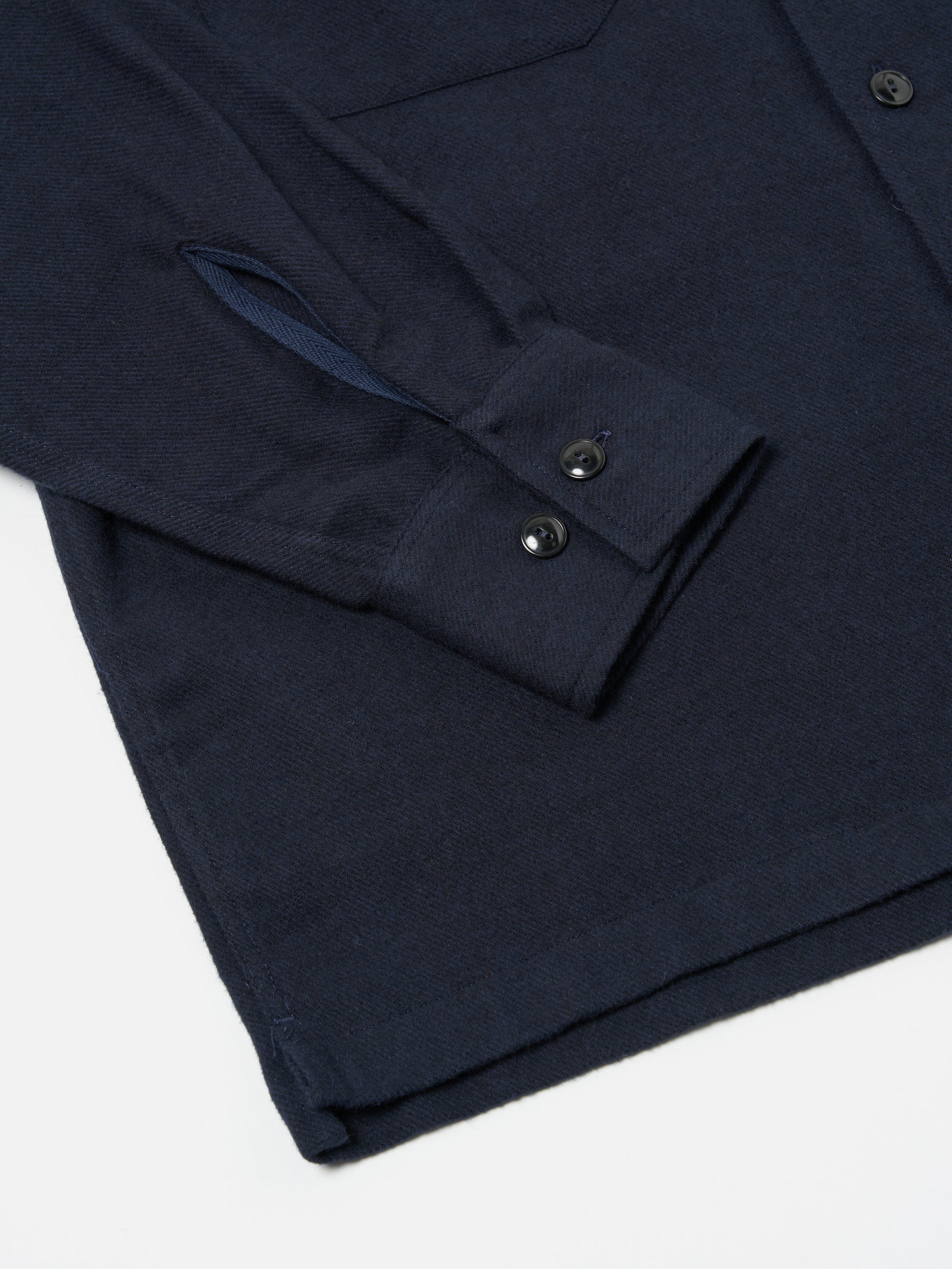 Universal Works L/S Utility Shirt in Navy Alaska Cotton