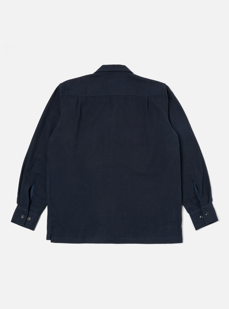 Universal Works L/S Utility Shirt in Navy Alaska Cotton