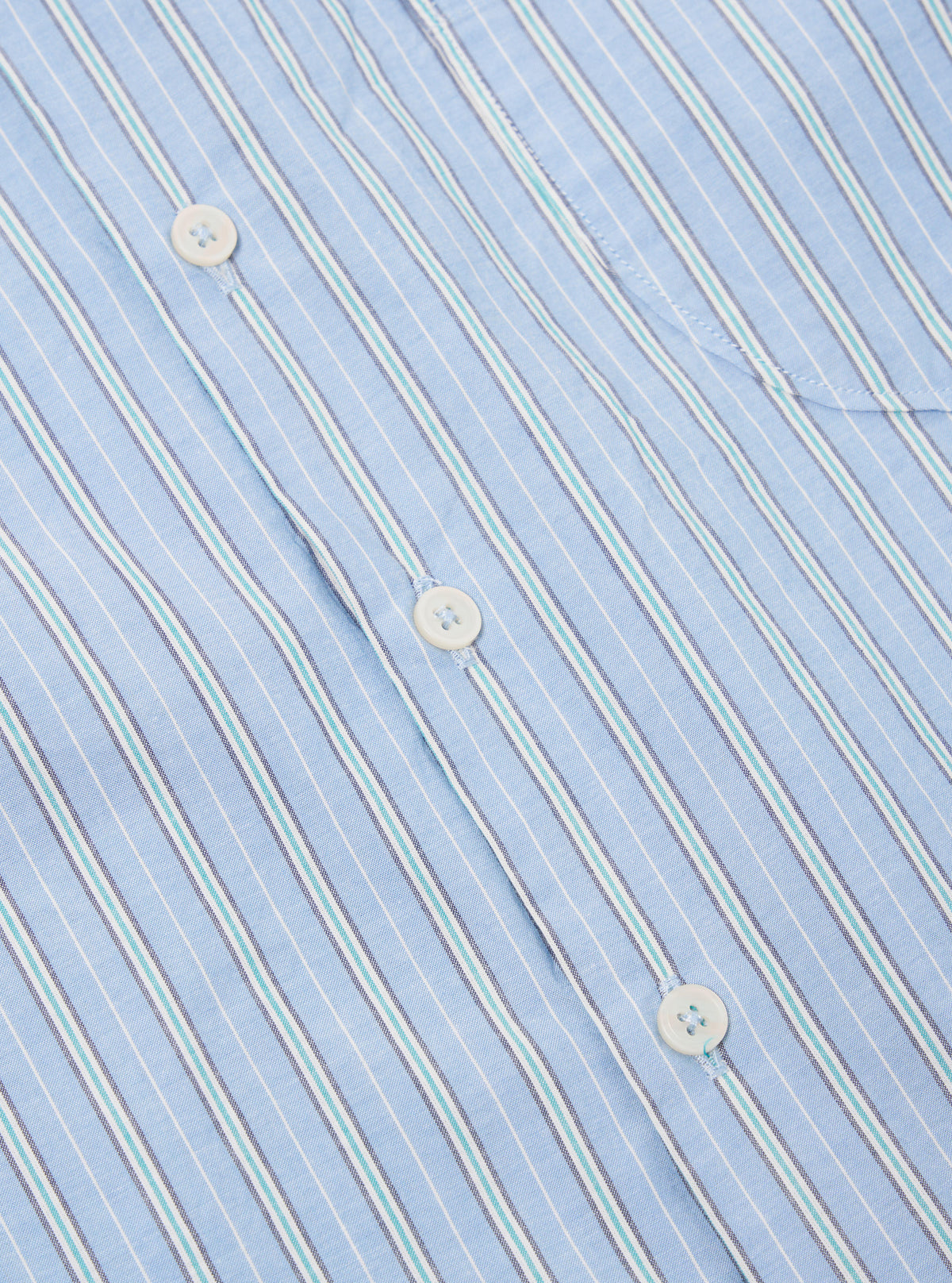 Universal Works Lazy Day Shirt in Blue Chelsea Cotton Stripe