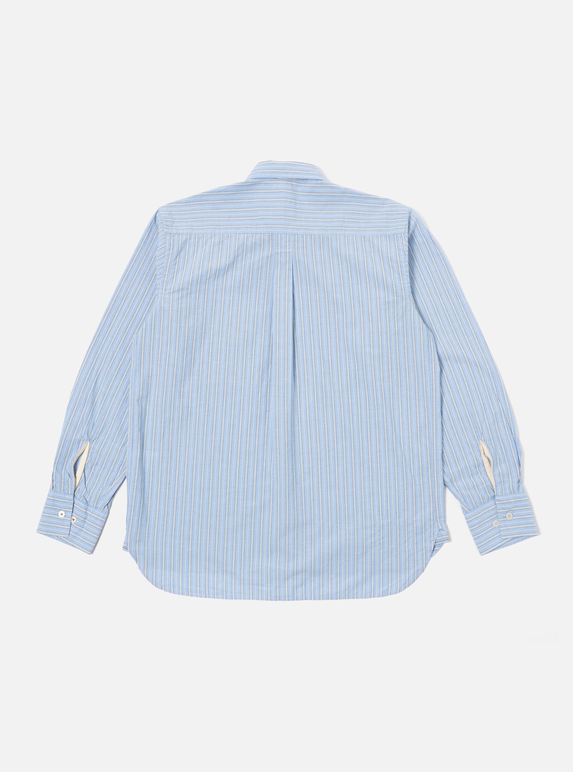 Universal Works Lazy Day Shirt in Blue Chelsea Cotton Stripe