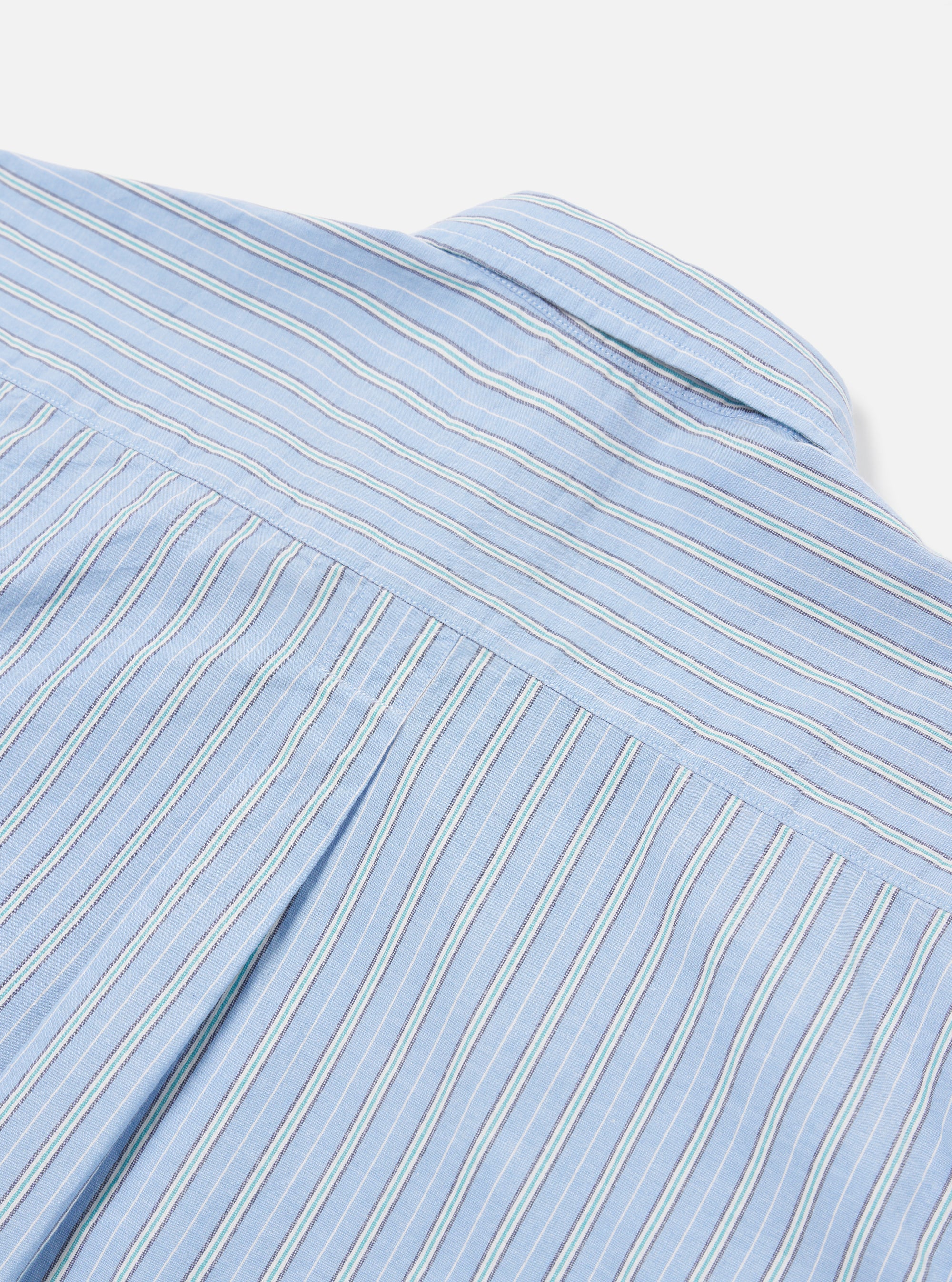 Universal Works Lazy Day Shirt in Blue Chelsea Cotton Stripe