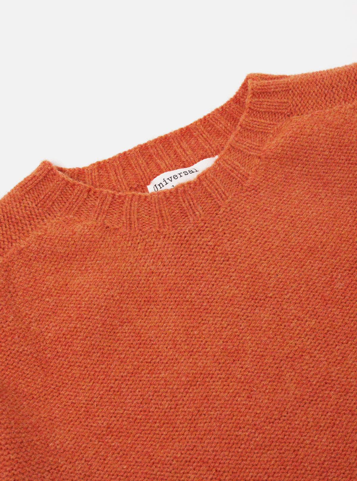 Universal Works Seamless Crew in Burnt Orange Supersoft Knit