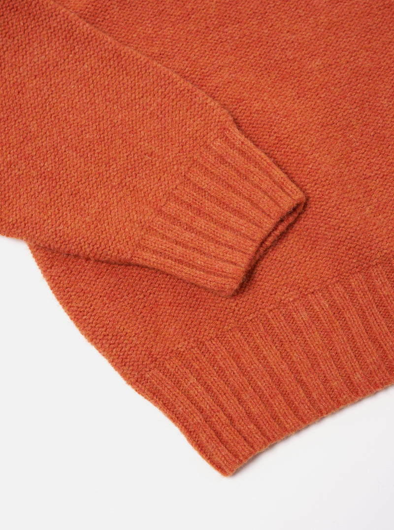 Universal Works Seamless Crew in Burnt Orange Supersoft Knit