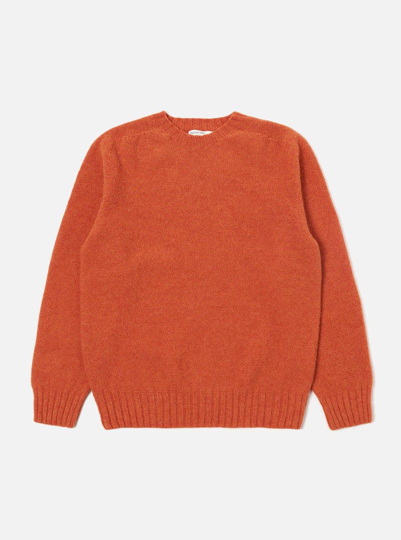 Universal Works Seamless Crew in Burnt Orange Supersoft Knit