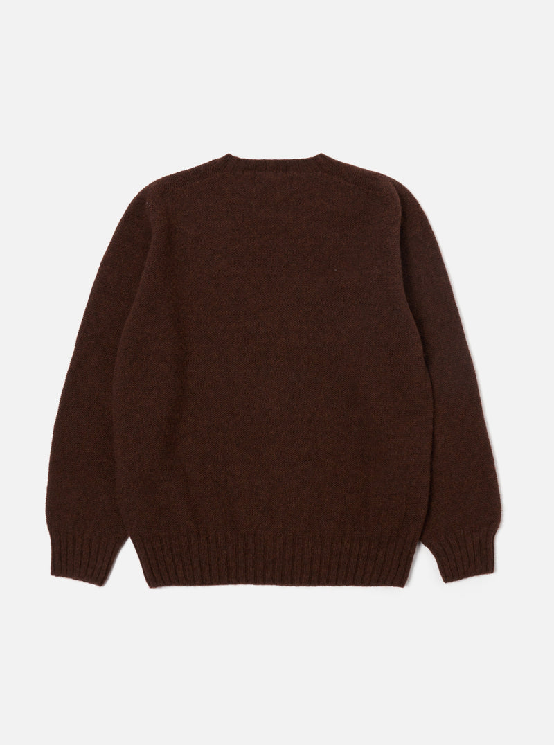 Universal Works Seamless Crew in Coffee Supersoft Knit