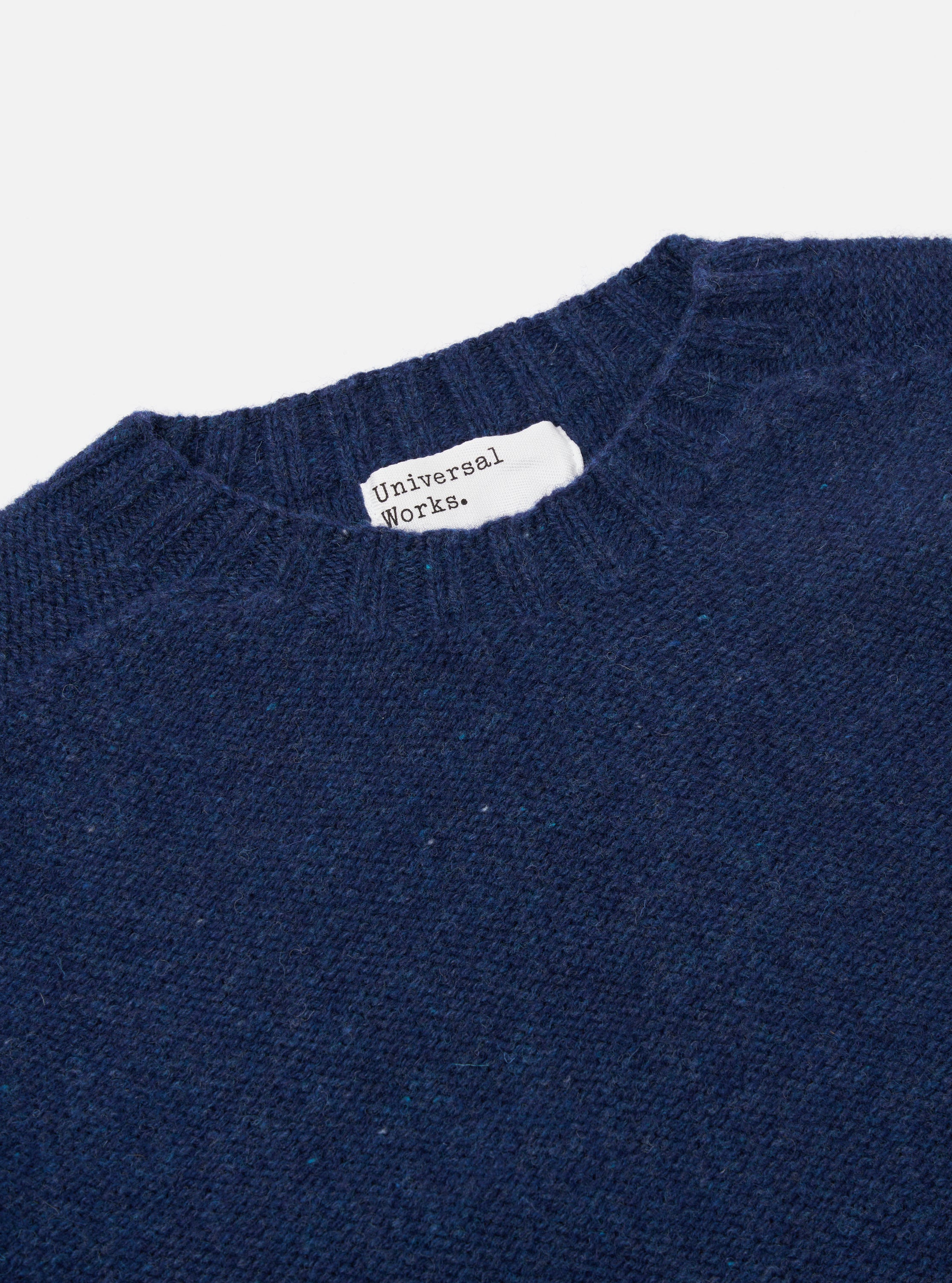 Universal Works Seamless Crew in Indigo Supersoft Knit