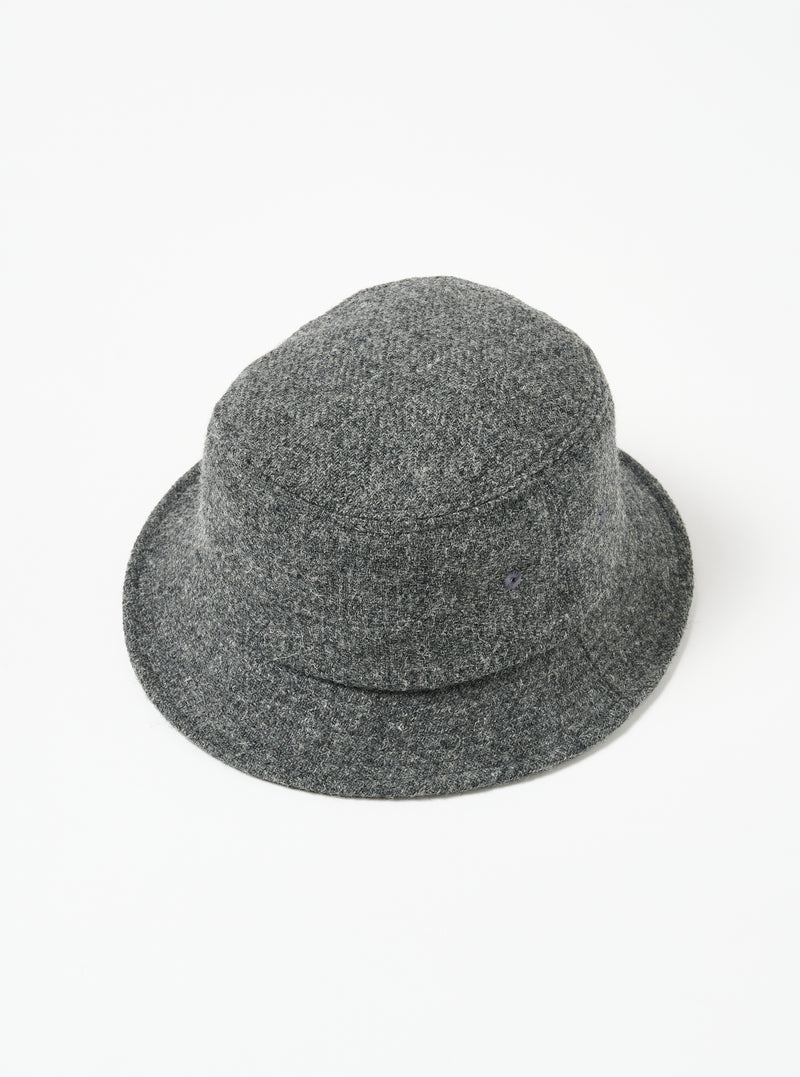 Universal Works Lewis Hat in Grey Harris Tweed