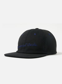 Universal Works Baseball Hat in Black Canvas