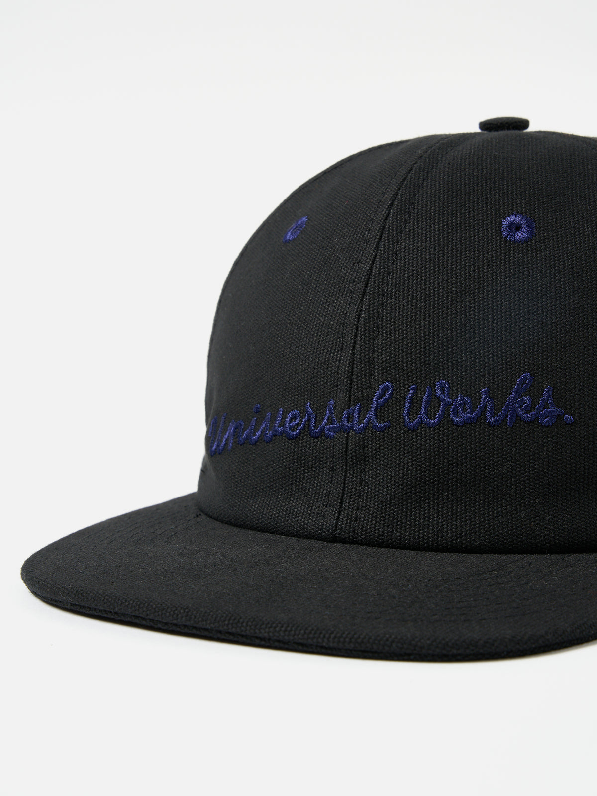 Universal Works Baseball Hat in Black Canvas