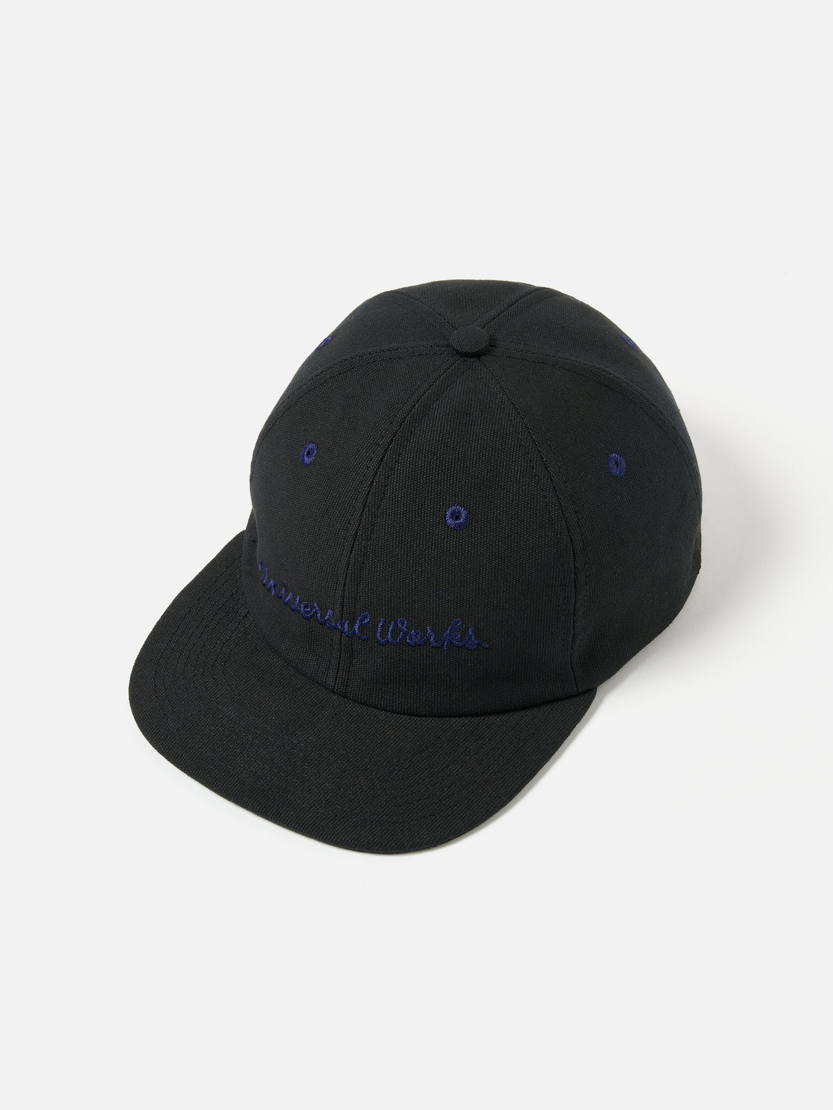 Universal Works Baseball Hat in Black Canvas