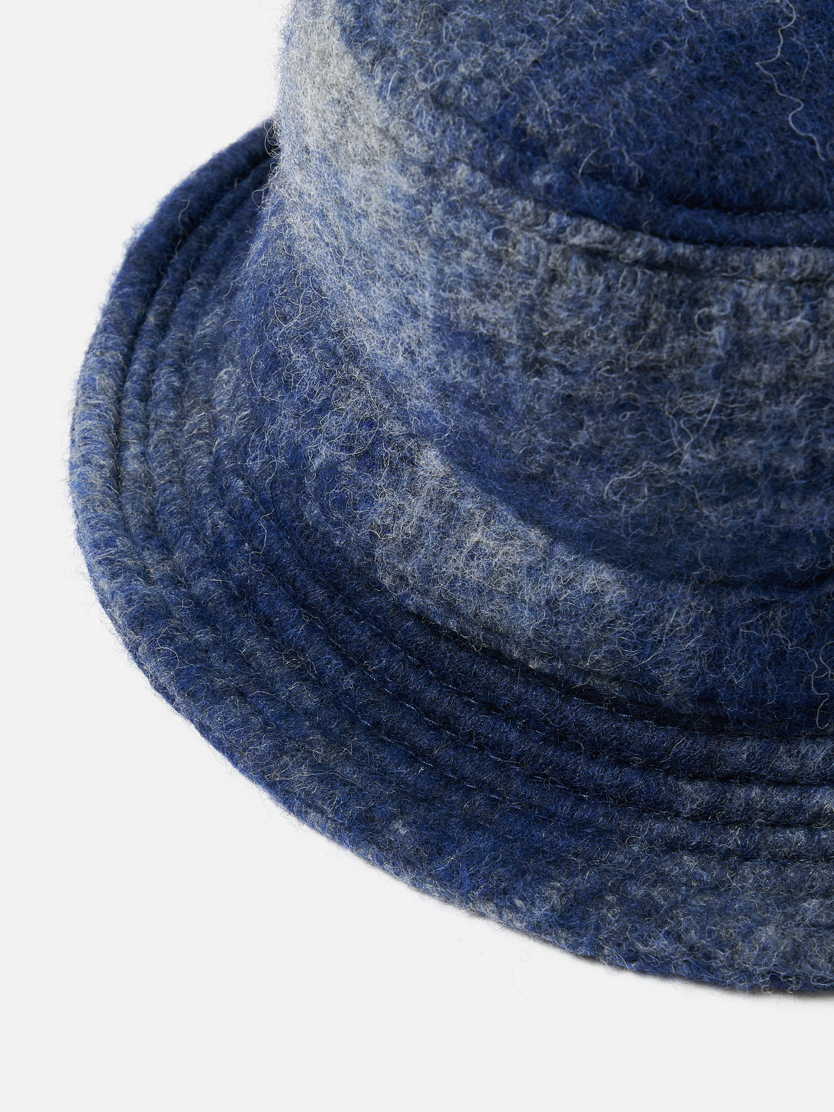 Universal Works Bucket Hat in Navy/Grey Fresco Fleece