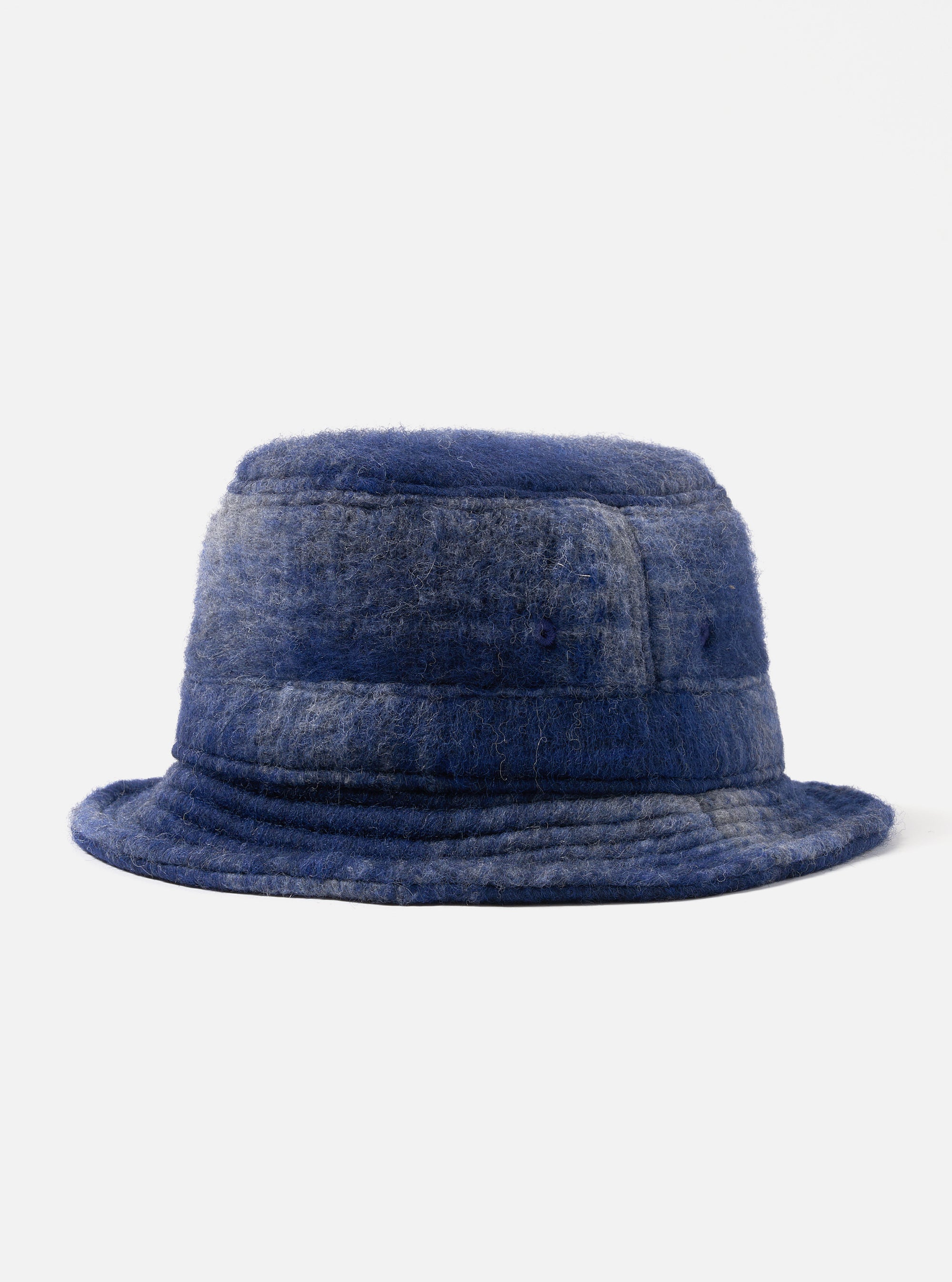 Universal Works Bucket Hat in Navy/Grey Fresco Fleece