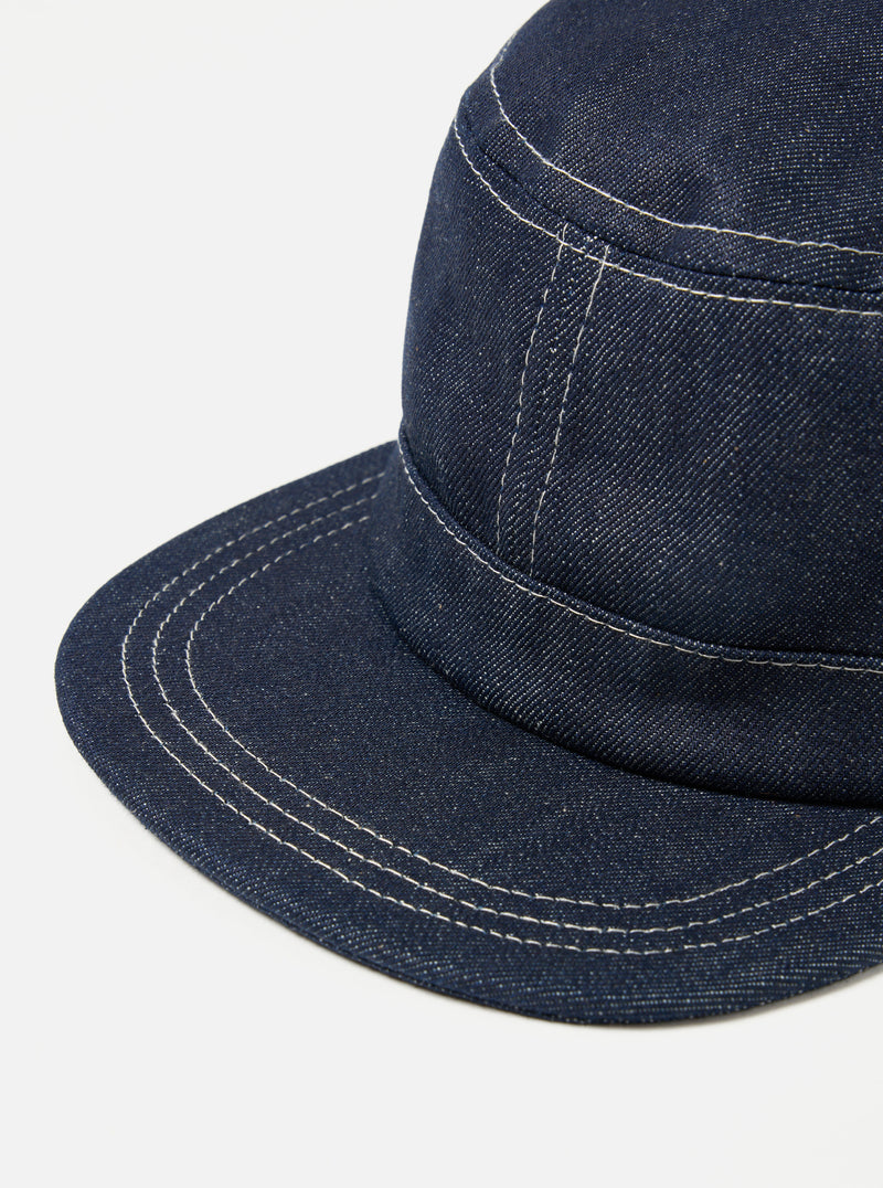 Universal Works Field Cap in Indigo 13oz Selvedge Denim