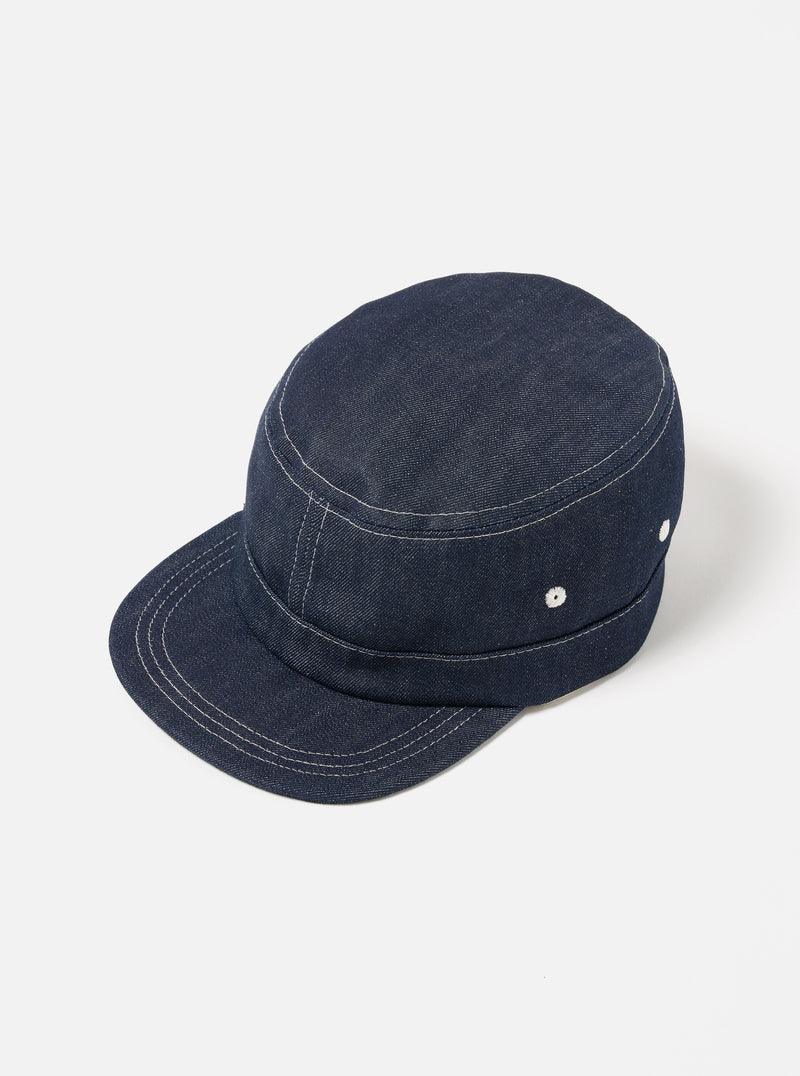 Universal Works Field Cap in Indigo 13oz Selvedge Denim