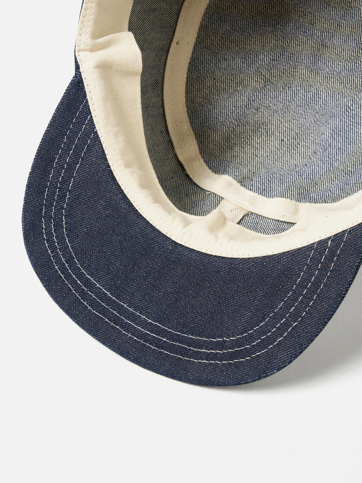 Universal Works Field Cap in Indigo 13oz Selvedge Denim