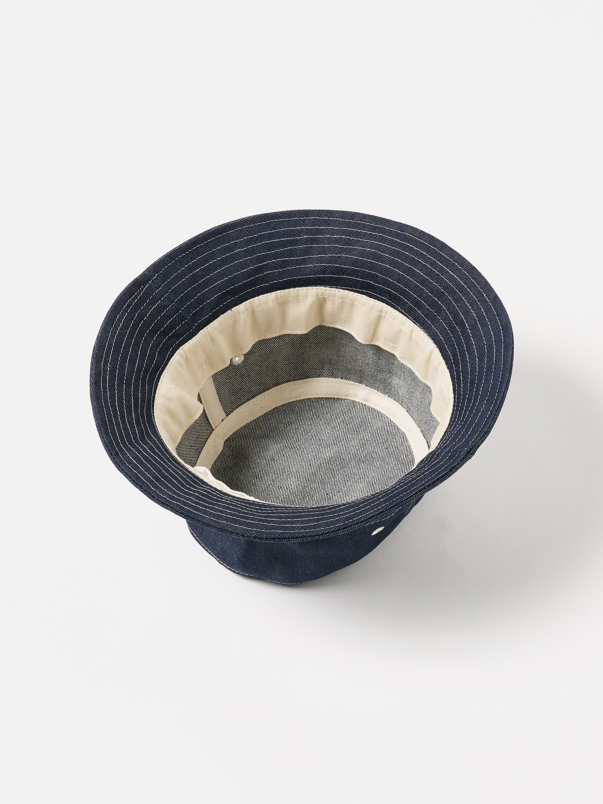 Universal Works Bucket Hat in Indigo 13oz Selvedge Denim