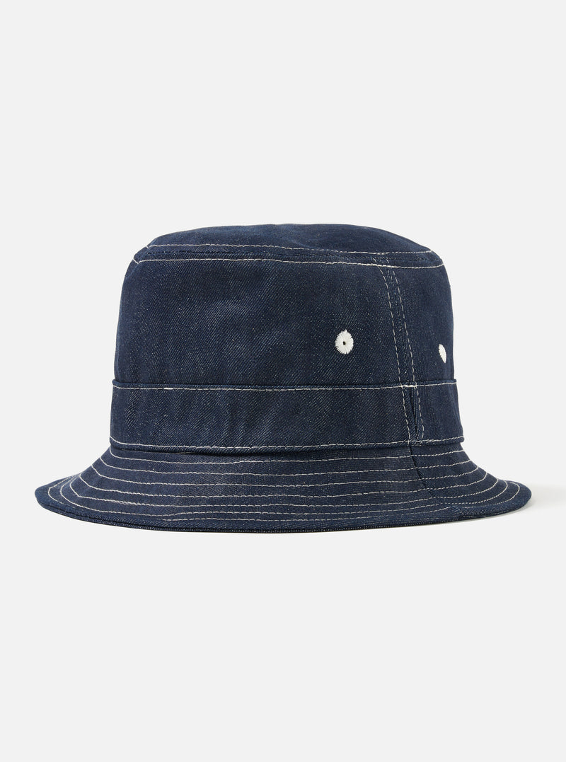 Universal Works Bucket Hat in Indigo 13oz Selvedge Denim