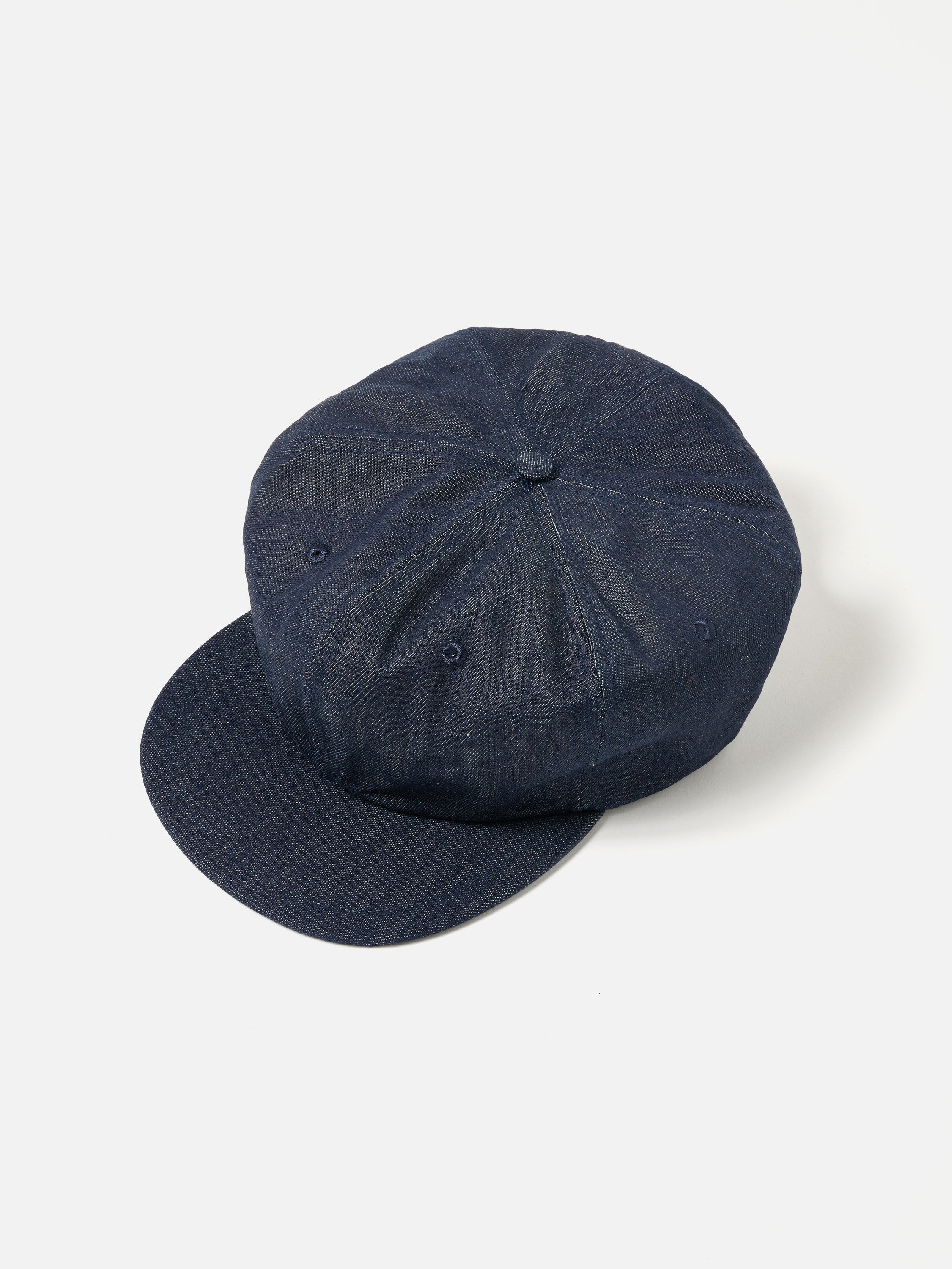 Universal Works Cricket Cap in Indigo 13oz Selvedge Denim