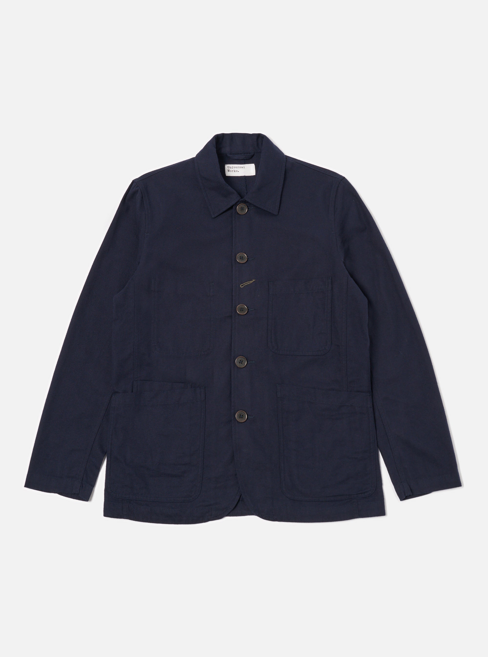 Universal Works Bakers Jacket in Navy Brushed Moleskin