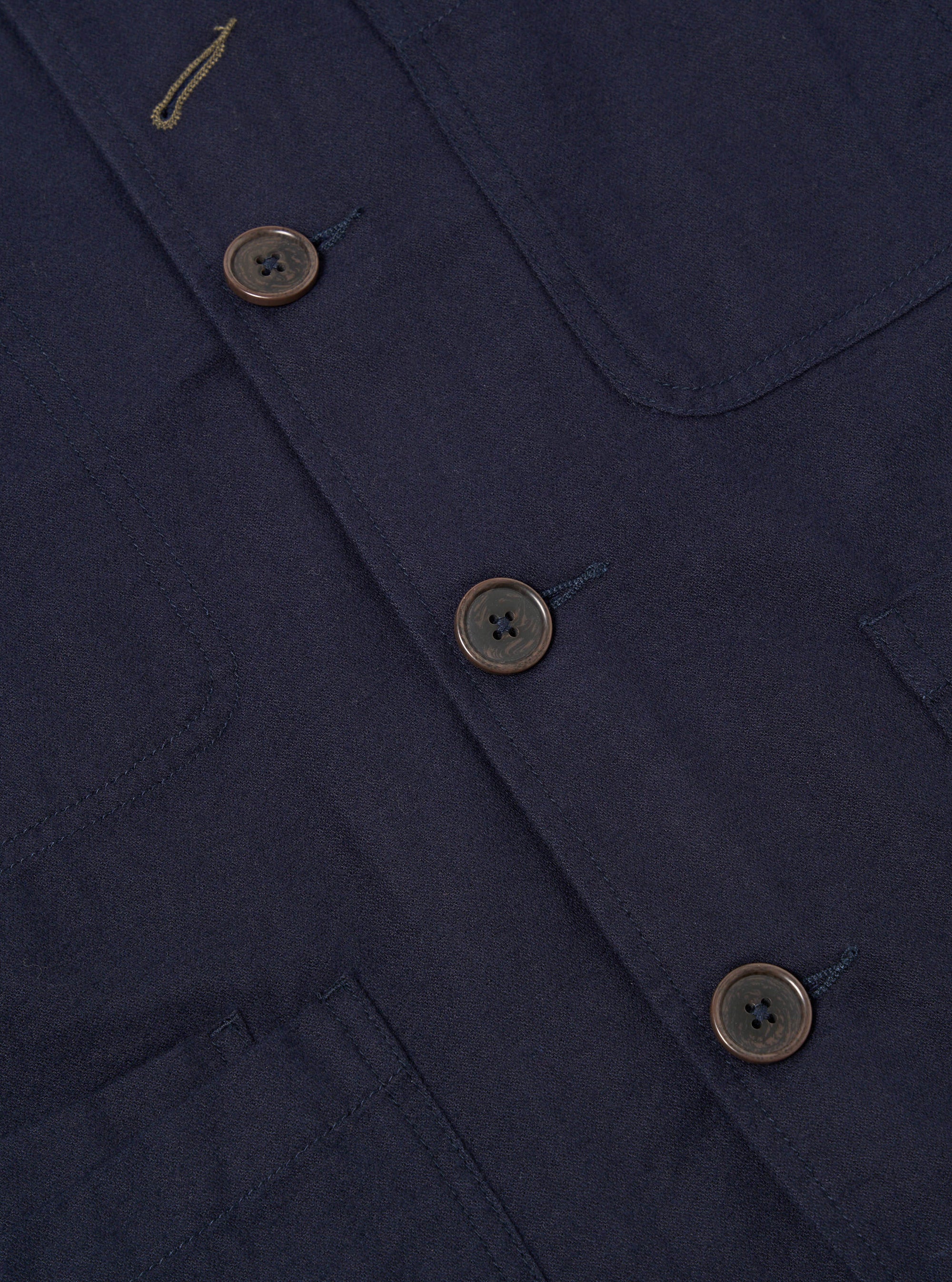 Universal Works Bakers Jacket in Navy Brushed Moleskin