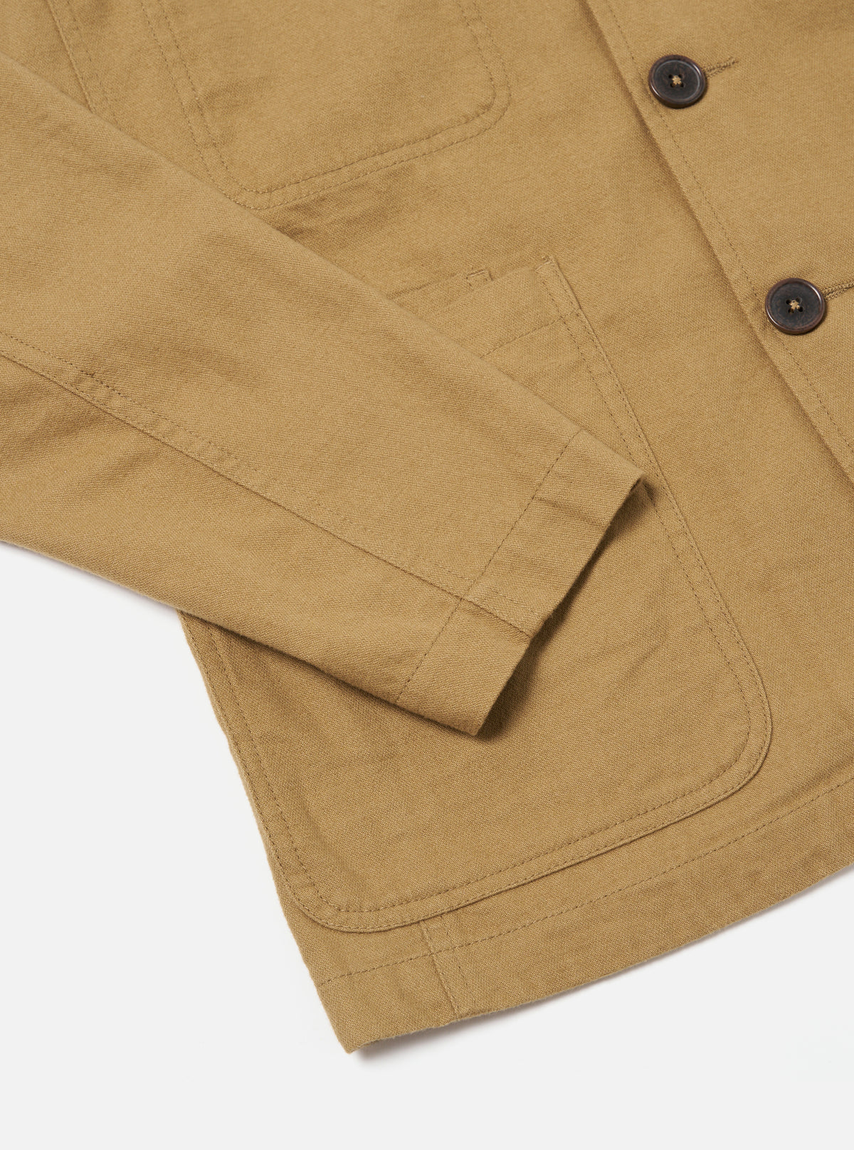 Universal Works Bakers Jacket in Sand Brushed Moleskin