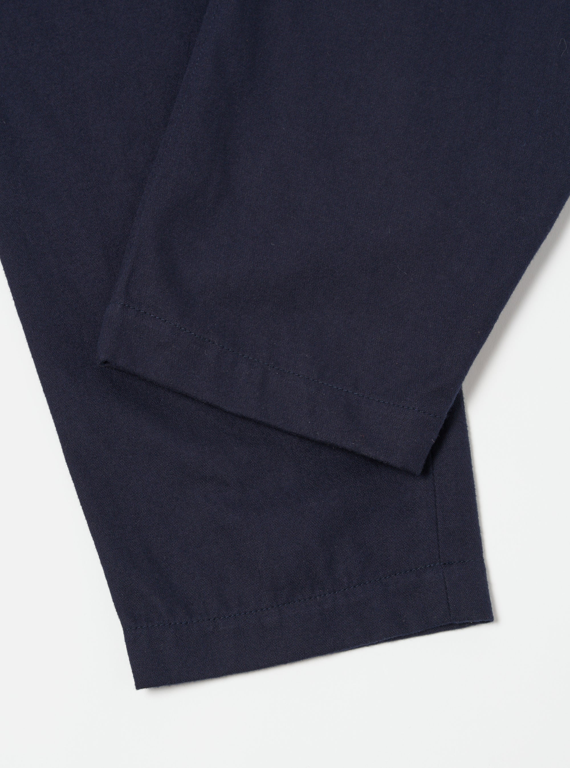 Universal Works Pleated Track Pant in Navy Brushed Moleskin