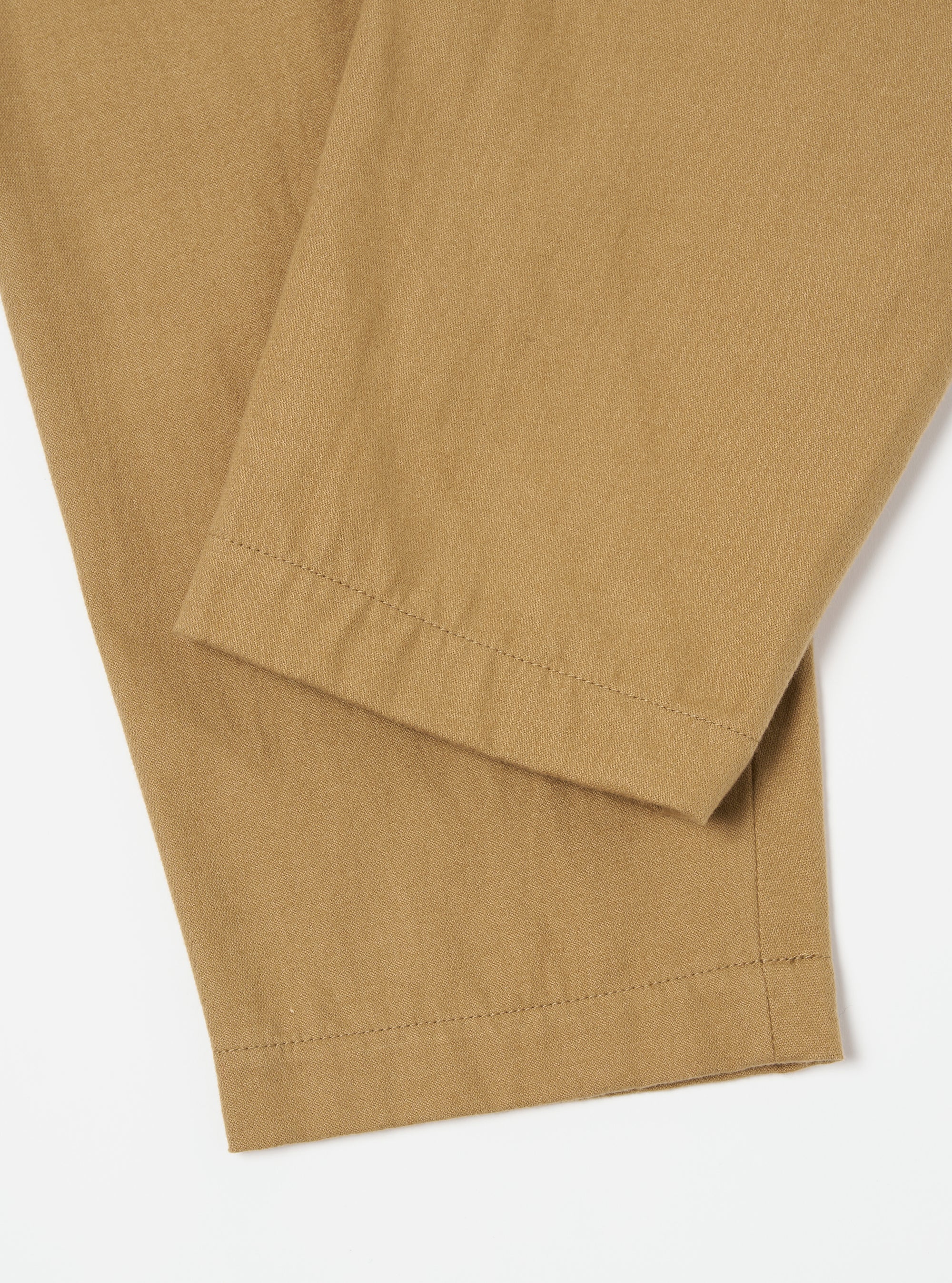 Universal Works Pleated Track Pant in Sand Brushed Moleskin