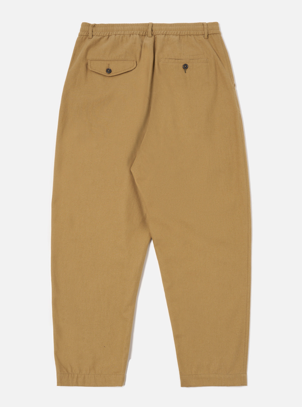 Universal Works Pleated Track Pant in Sand Brushed Moleskin